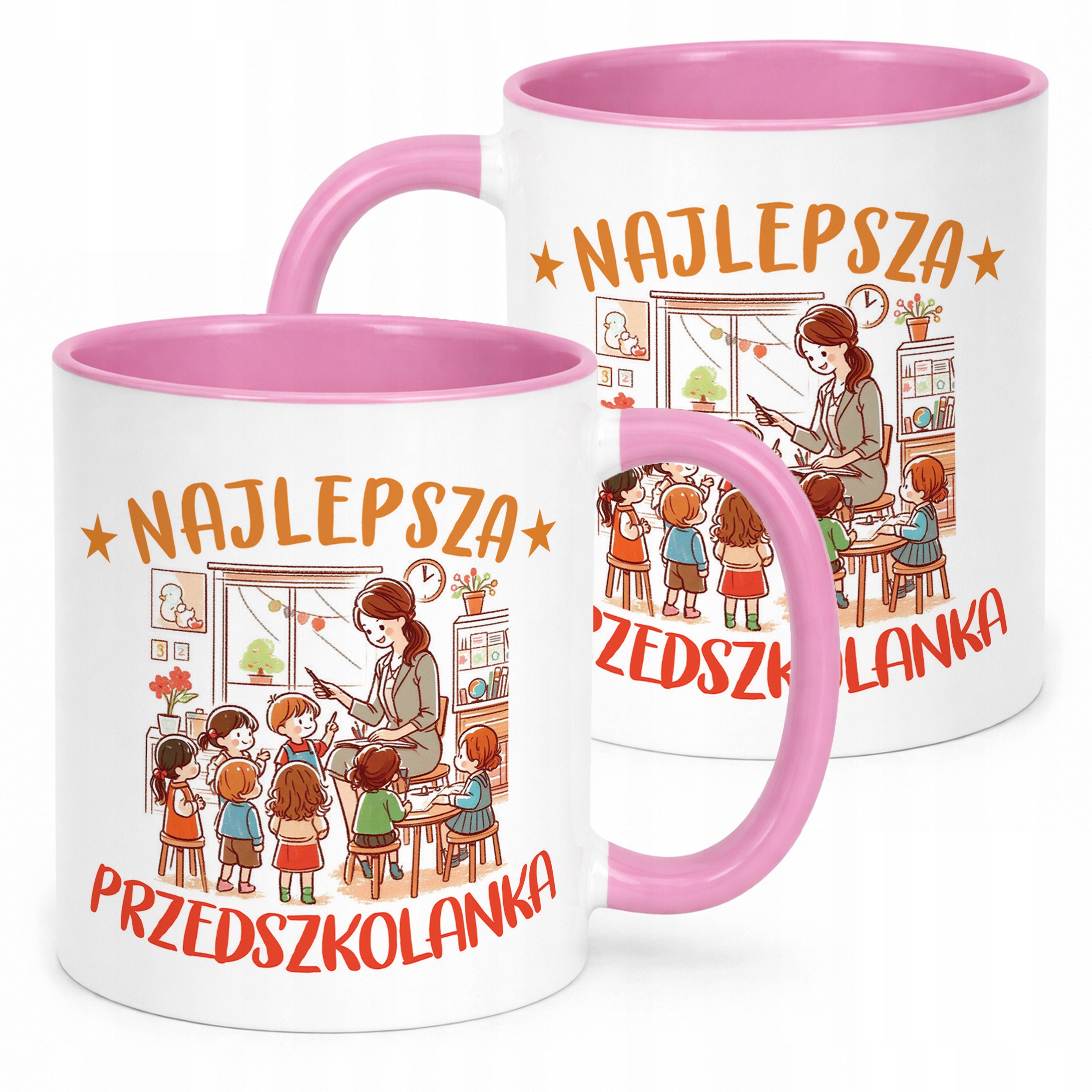Kubek Różowy Najlepsza Przedszkolanka Dzień Nauczyciela Prezent