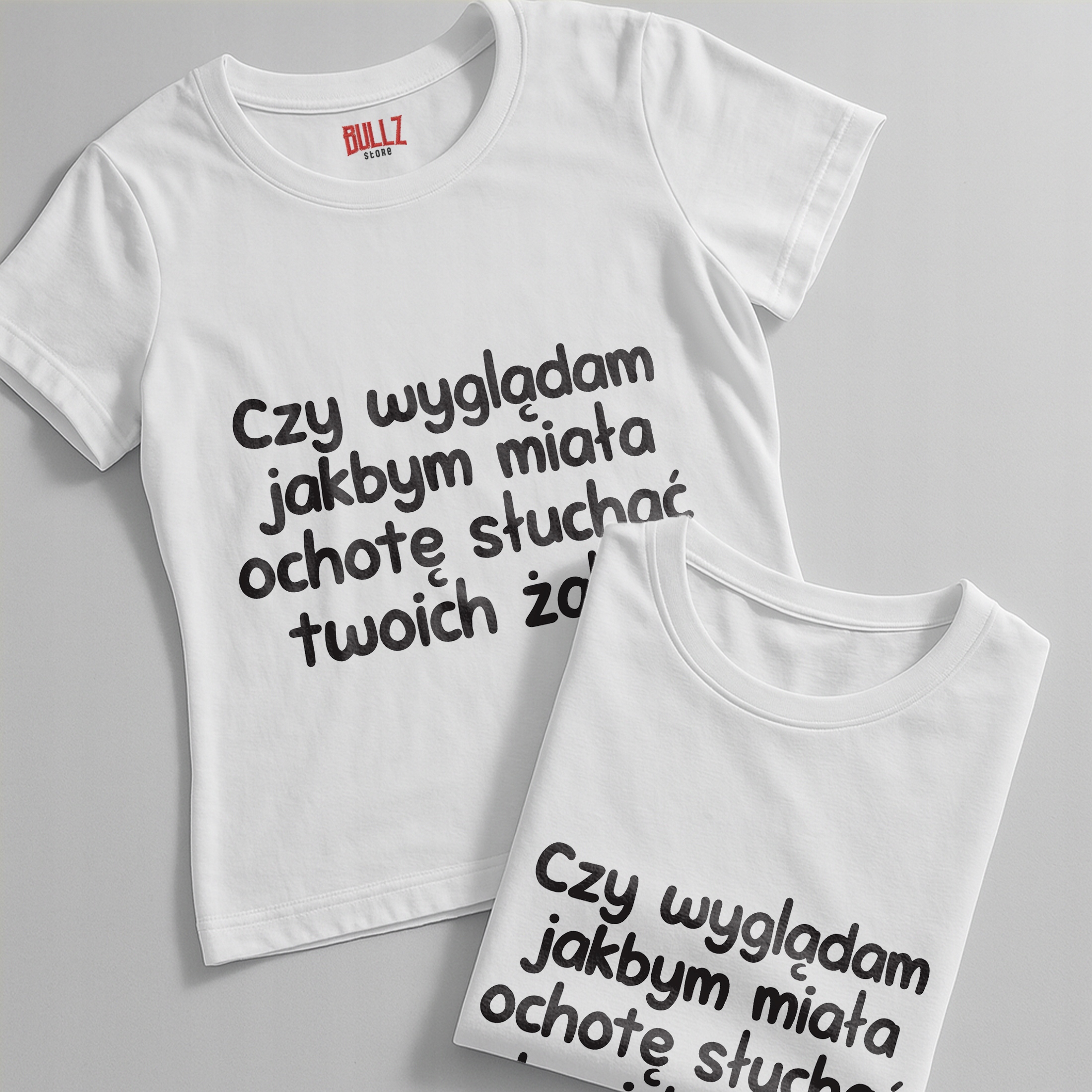 Koszulka biała damska Czy Wyglądam Jakbym Zabawny Prezent