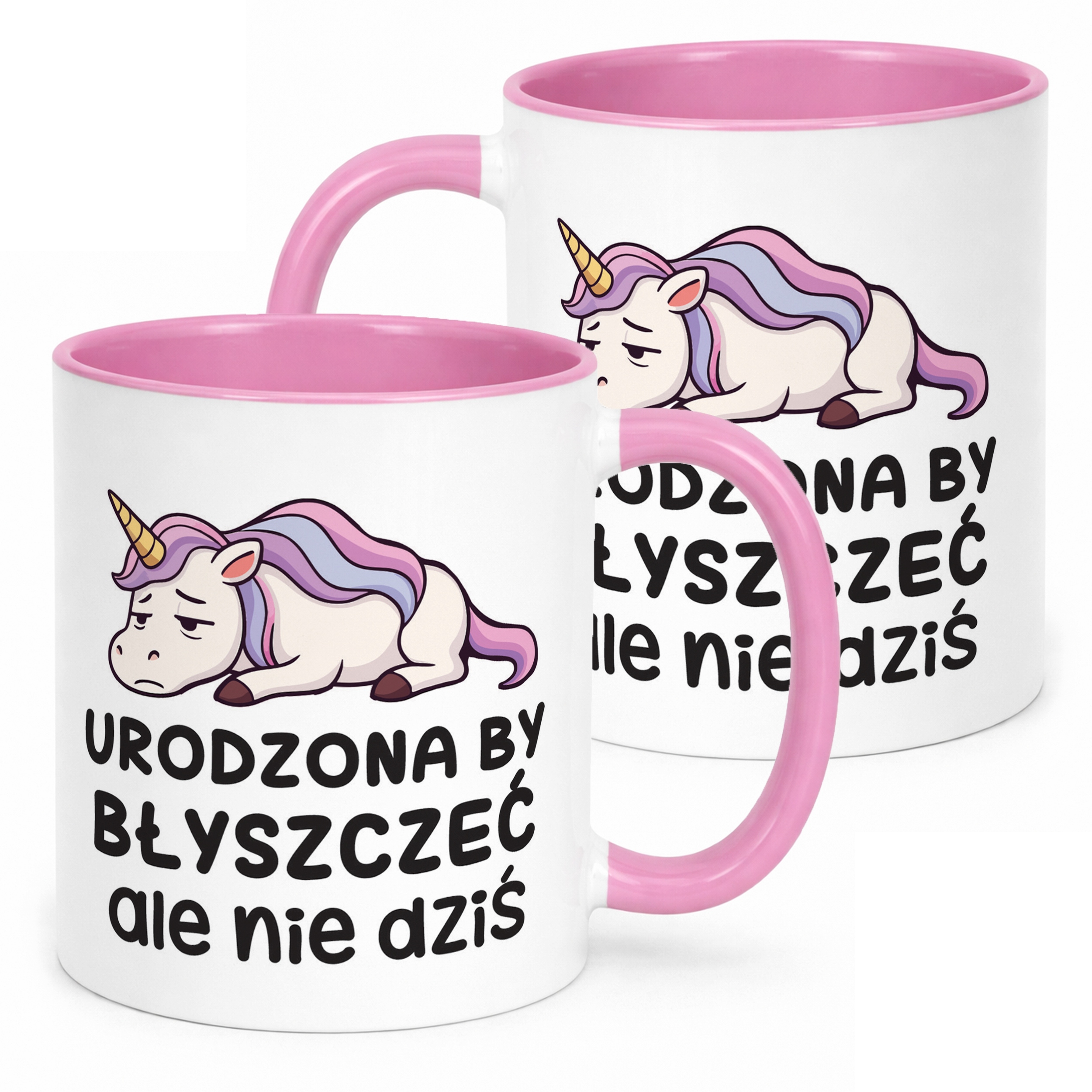 Kubek Różowy Urodzona By Byszczeć Śmieszny Zabawny Prezent