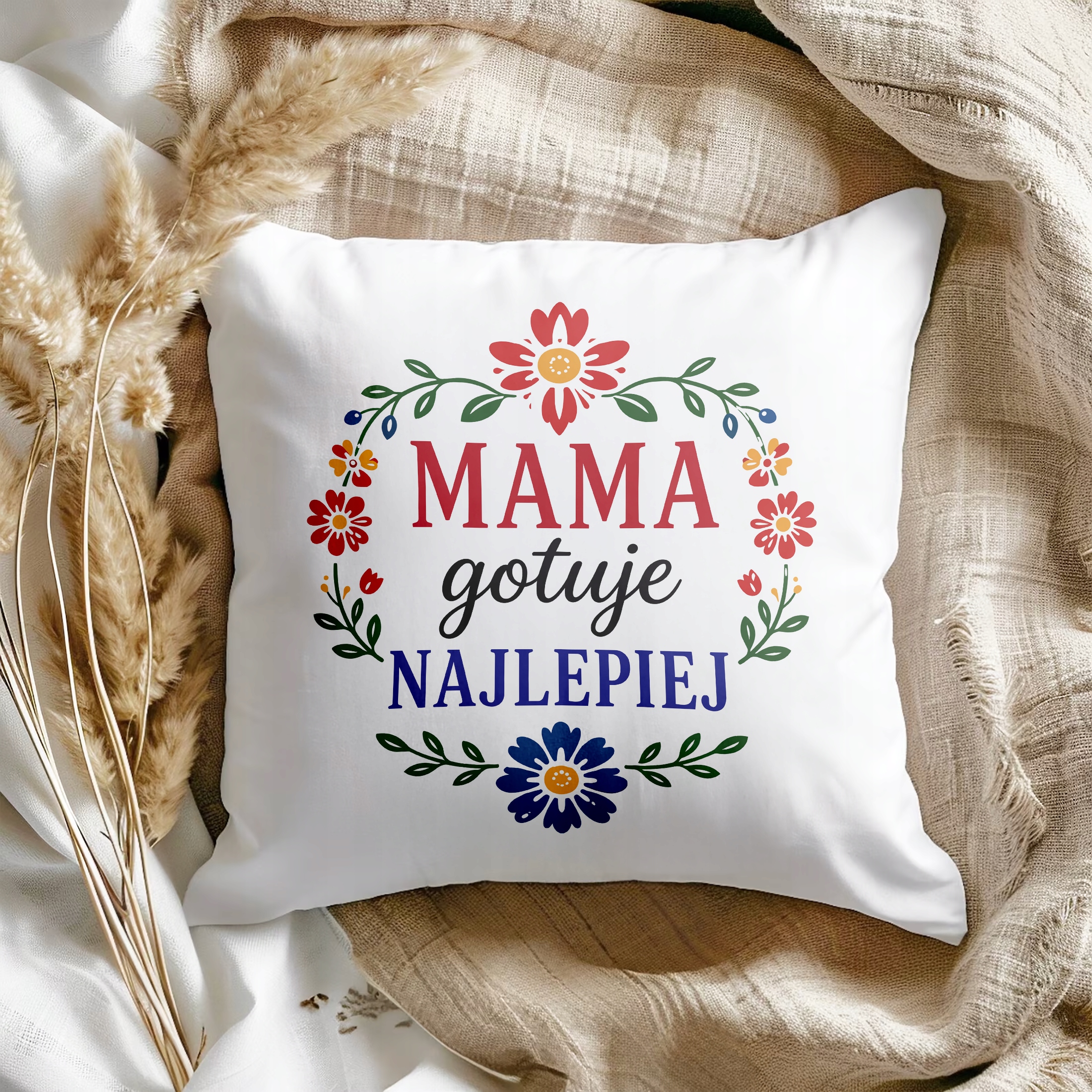 Poduszka 38x38cm prezent dla mamy na Dzień Matki wyjątkowy upominek mamy