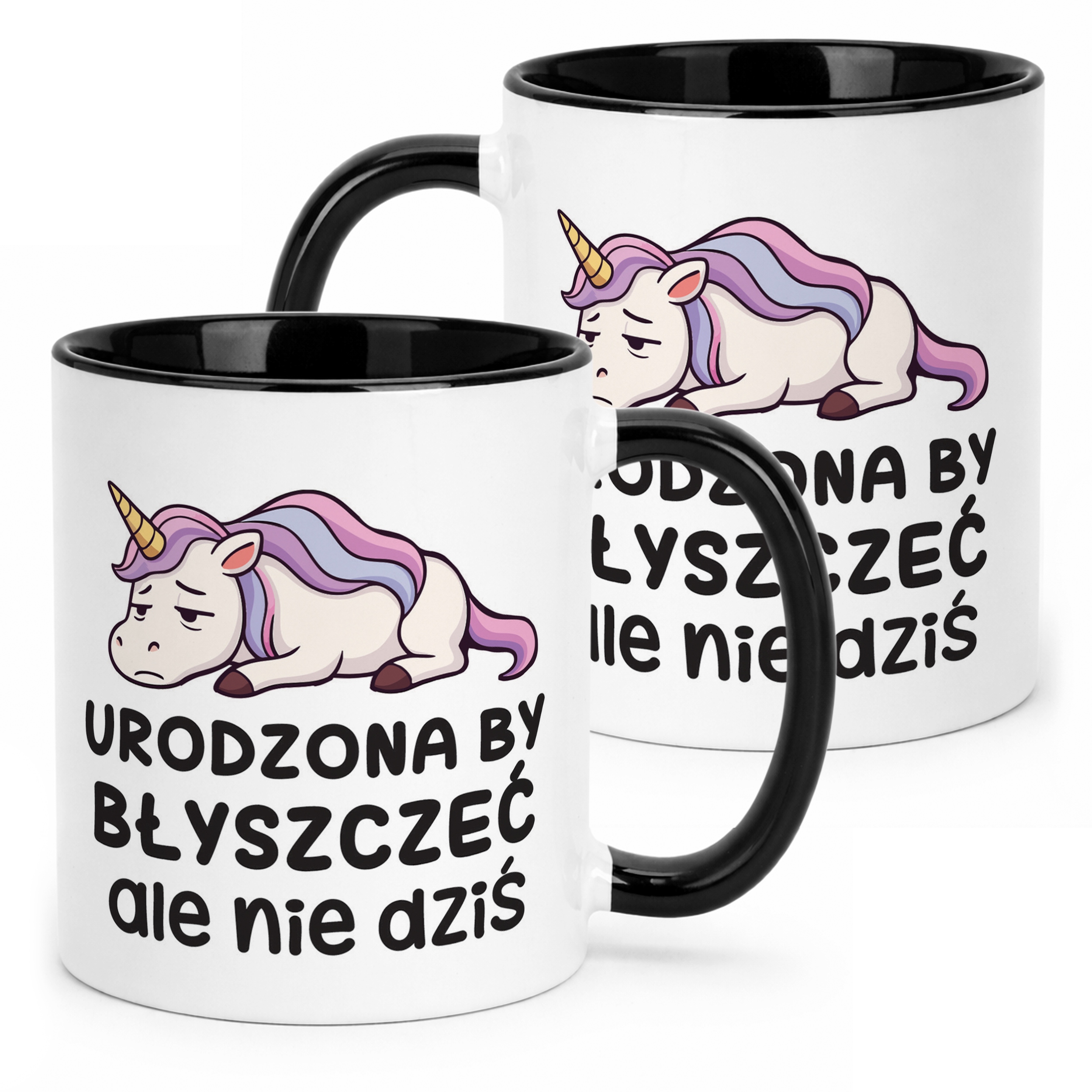 Kubek Czarny Urodzona By Byszczeć Śmieszny Zabawny Prezent