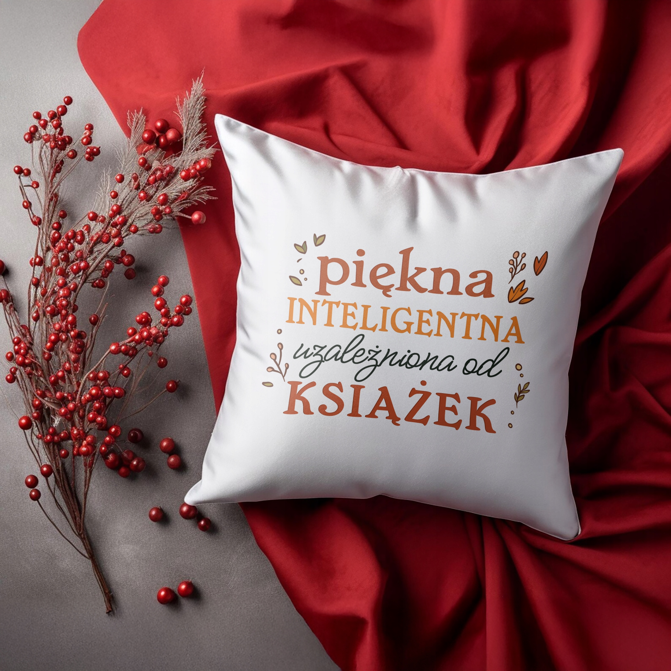 Poduszka 38x38cm Dzień Kobiet Prezent Dla Kobiety Piękna Inteligenta