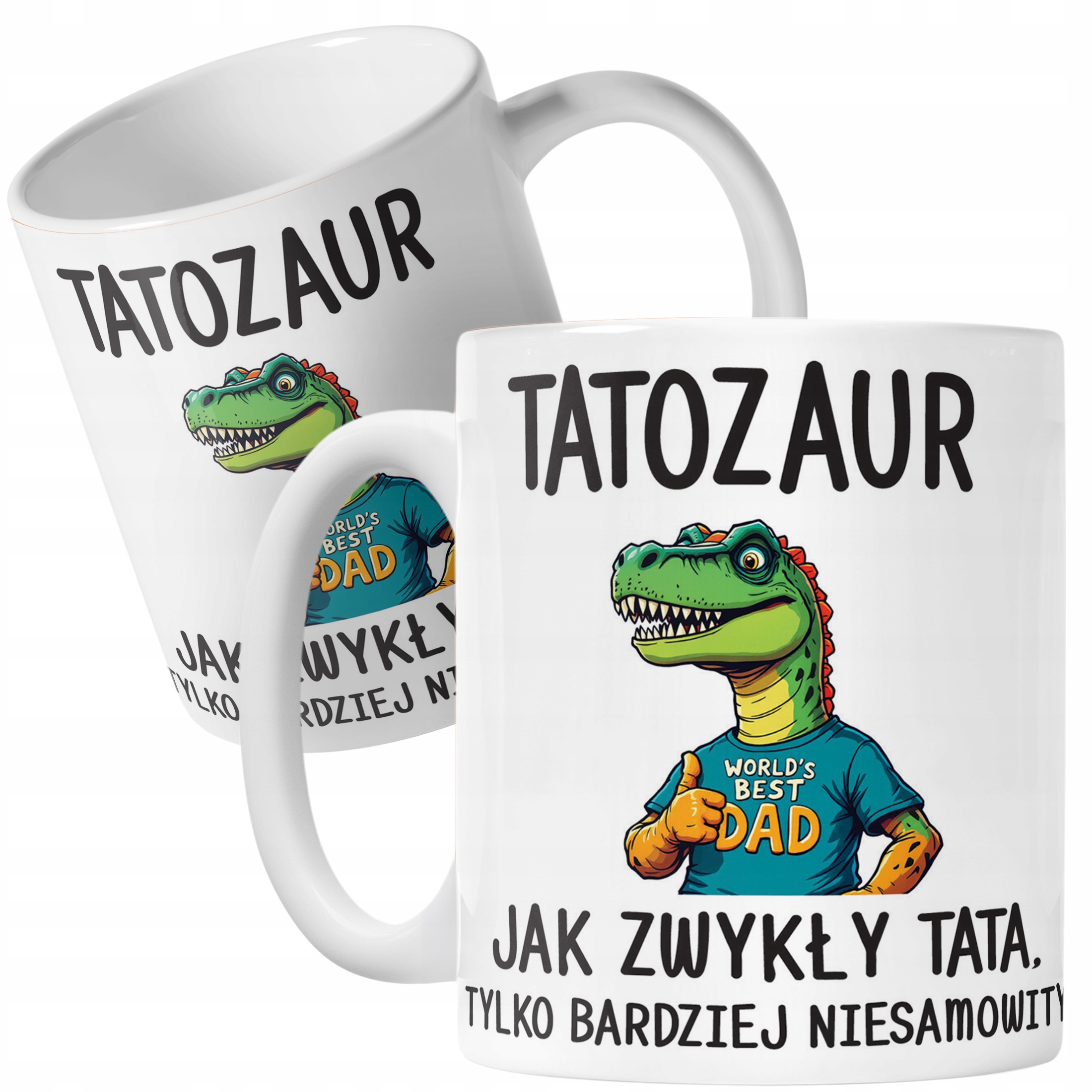 Kubek ceramiczny Dzień Ojca Tatozaur Prezent Upominek Dla Taty