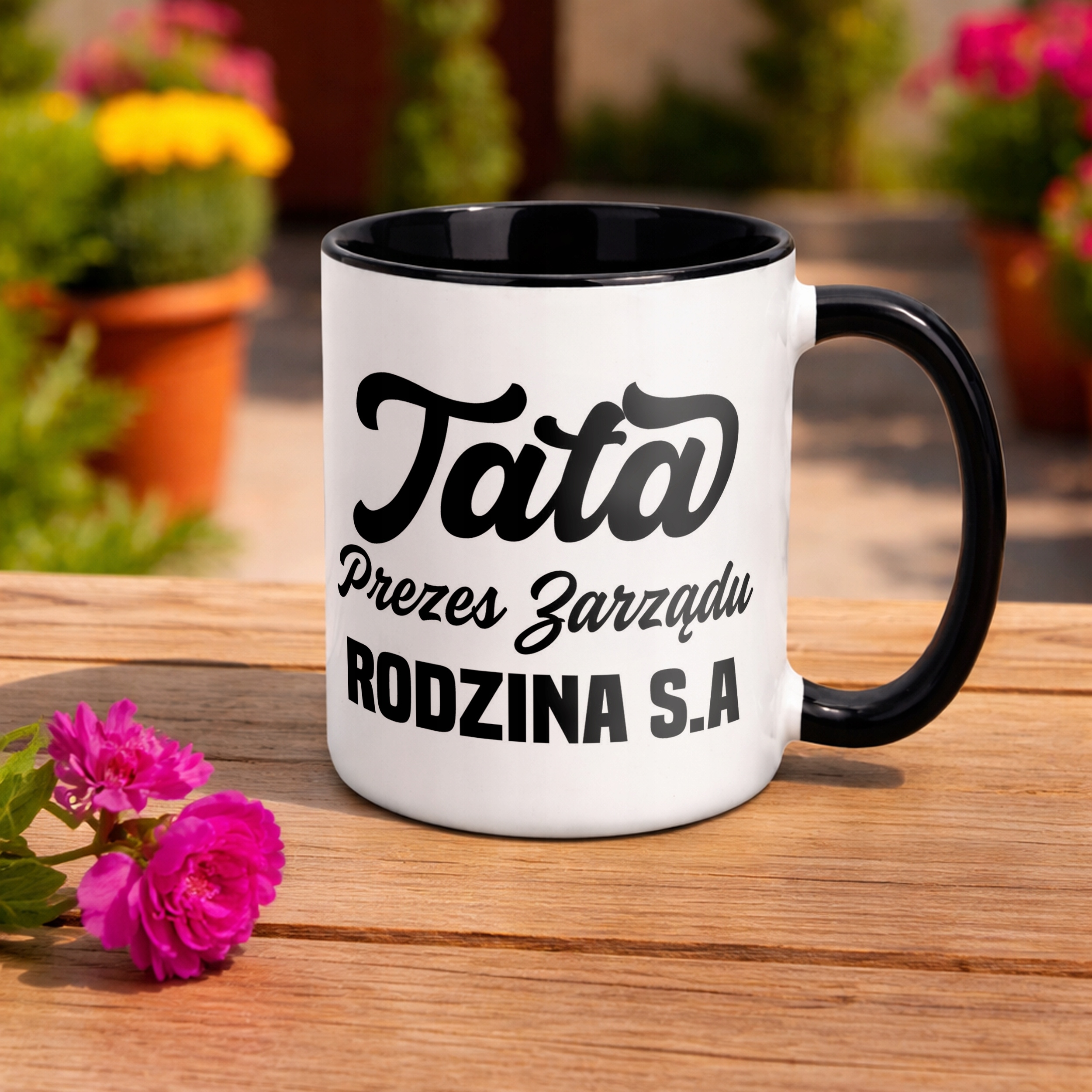 Kubek Czarny Dzień Ojca Dla Taty Prezes Zarządu Rodzina Prezent