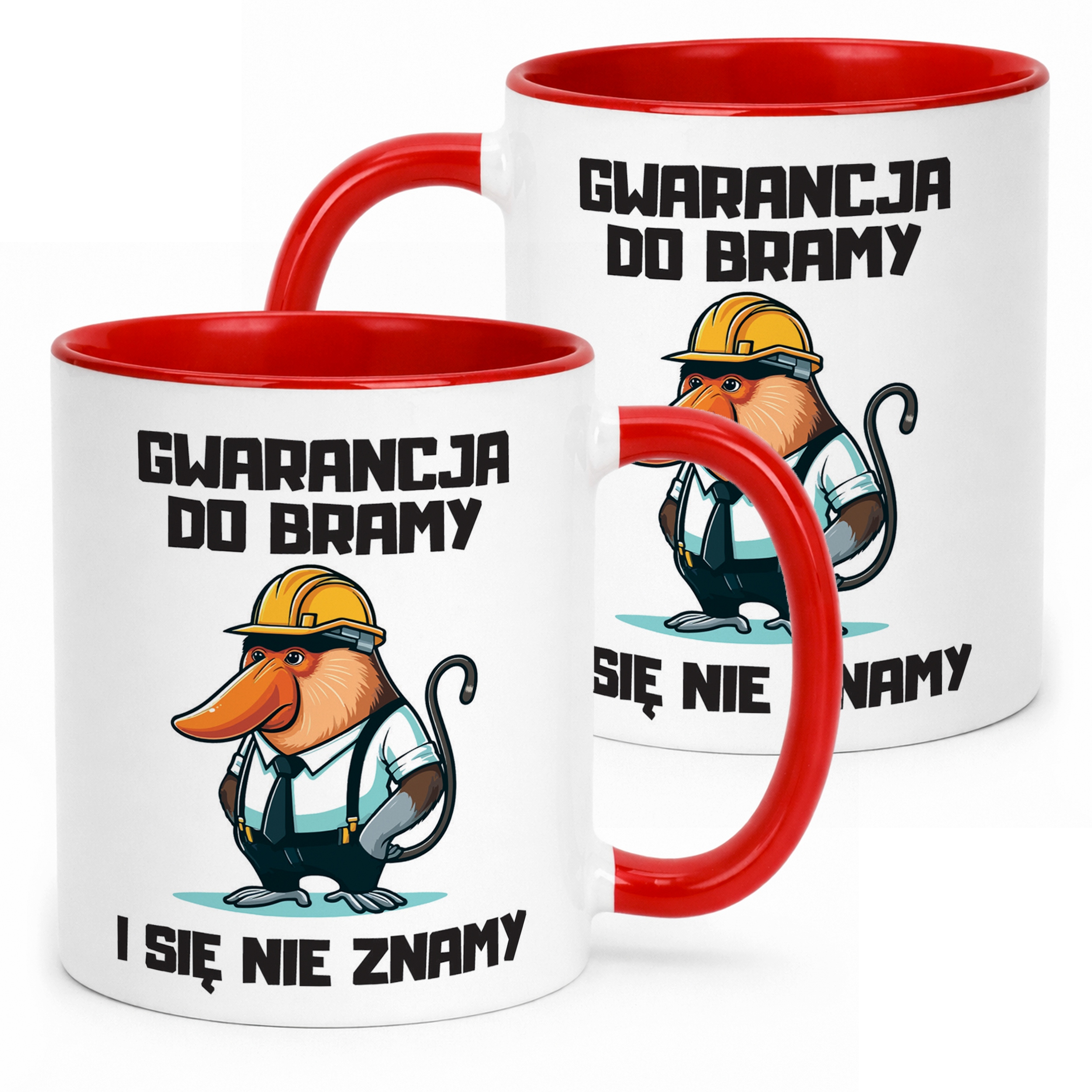 Kubek Czerwony Janusz Nosacz Do Pracy Zabawny Prezent Upominek