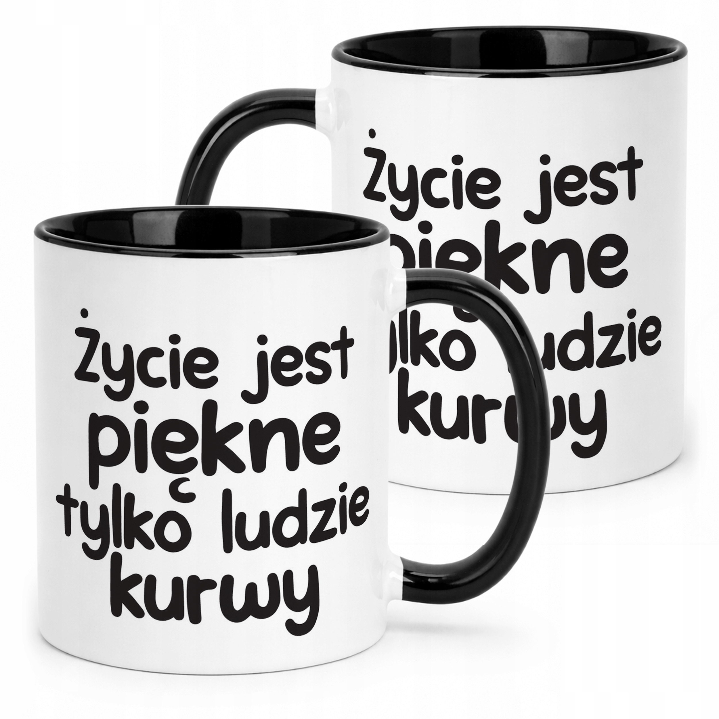 Kubek Czarny Życie Jest Piękne Śmieszny Zabawny Prezent