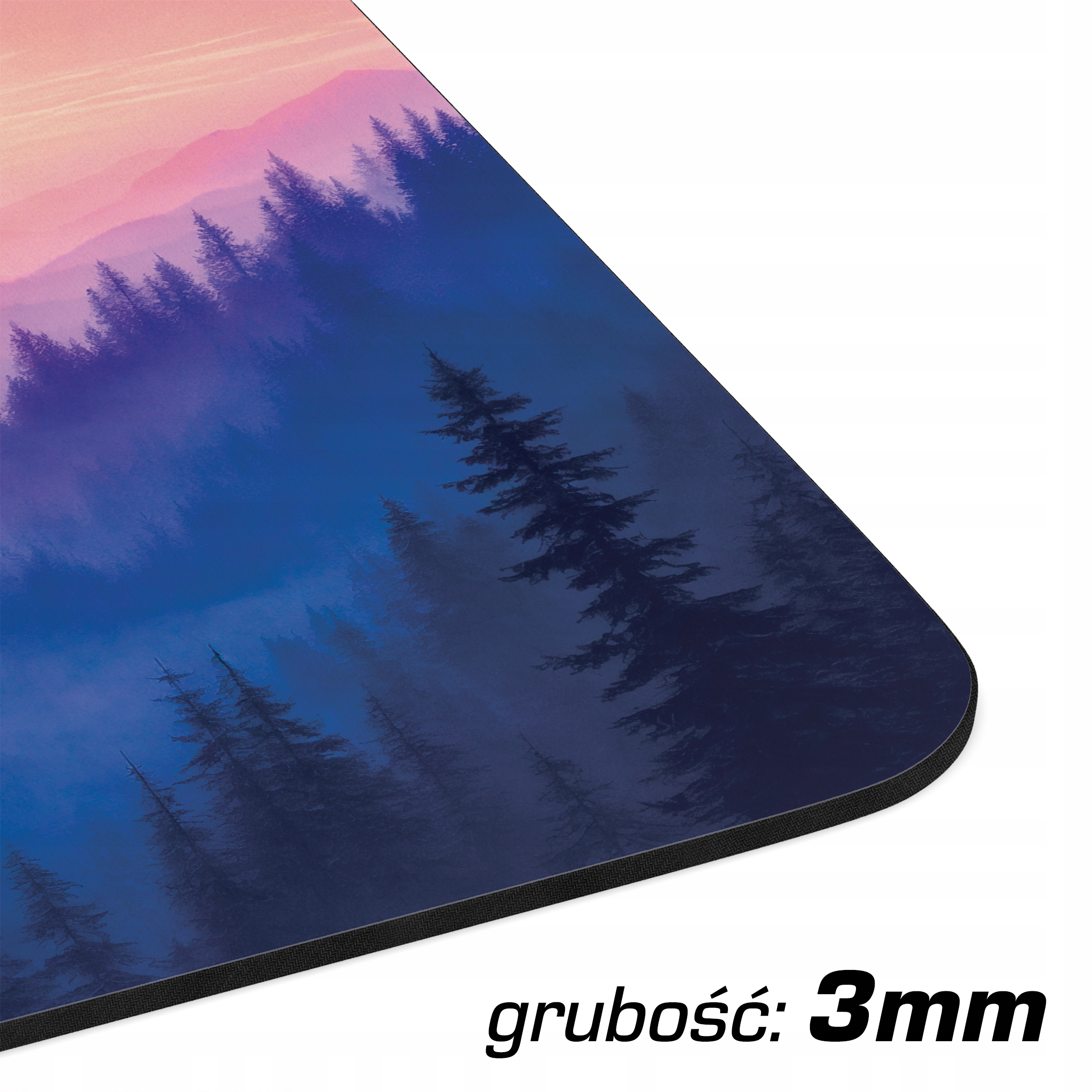 Podkładka pod mysz 22×18 cm Las Rzeka Mgła Góry