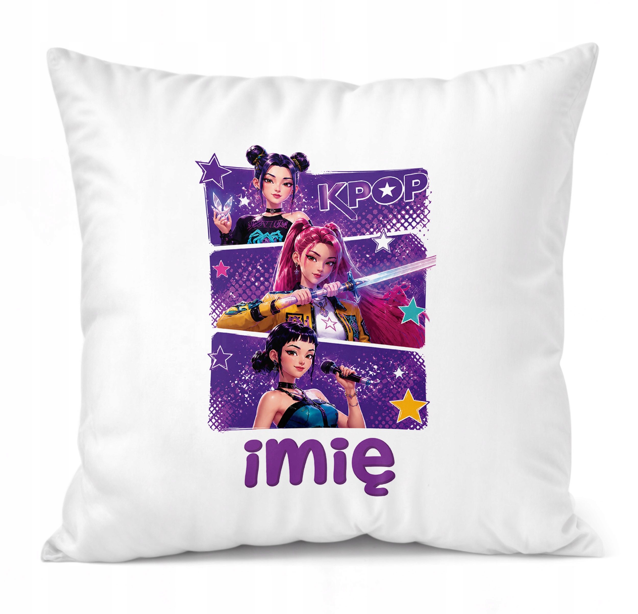 Zestaw Personalizowany Kubek Czarny Poduszka Łowczynie Kpop Prezent