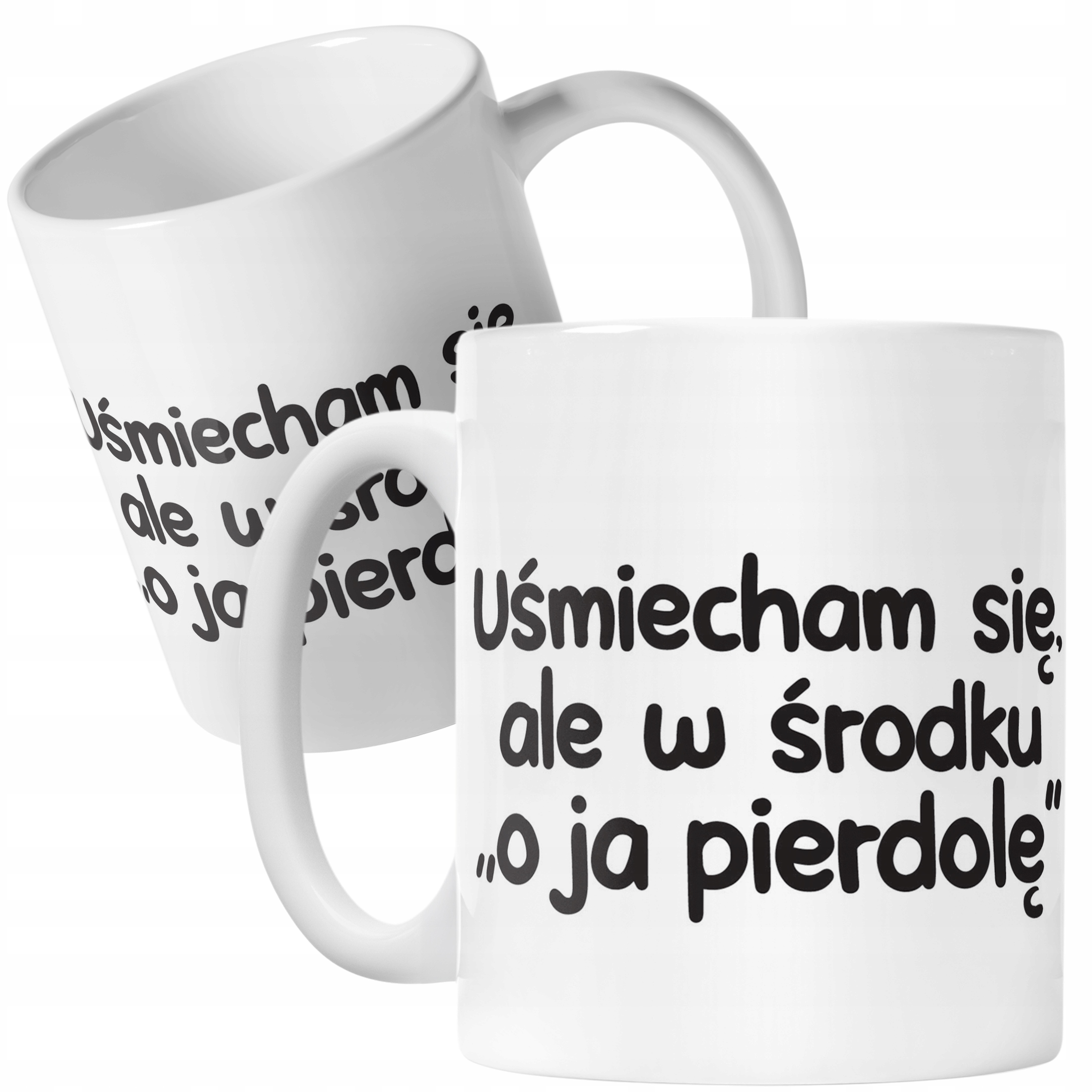Kubek ceramiczny Uśmiecham Się Ale W Środku Śmieszny Zabawny Prezent
