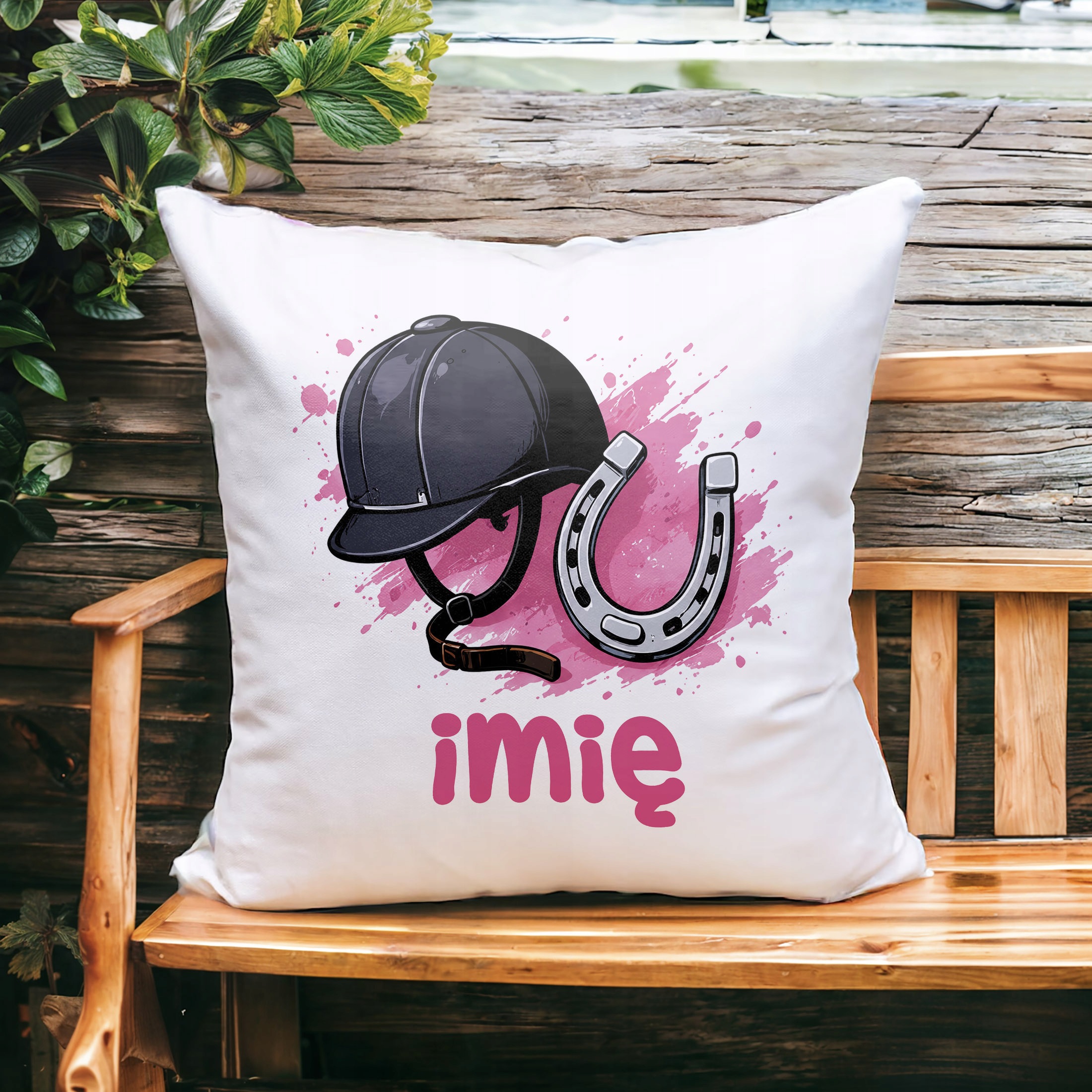 Zestaw Personalizowany Kubek Czerwony Poduszka Koń Prezent