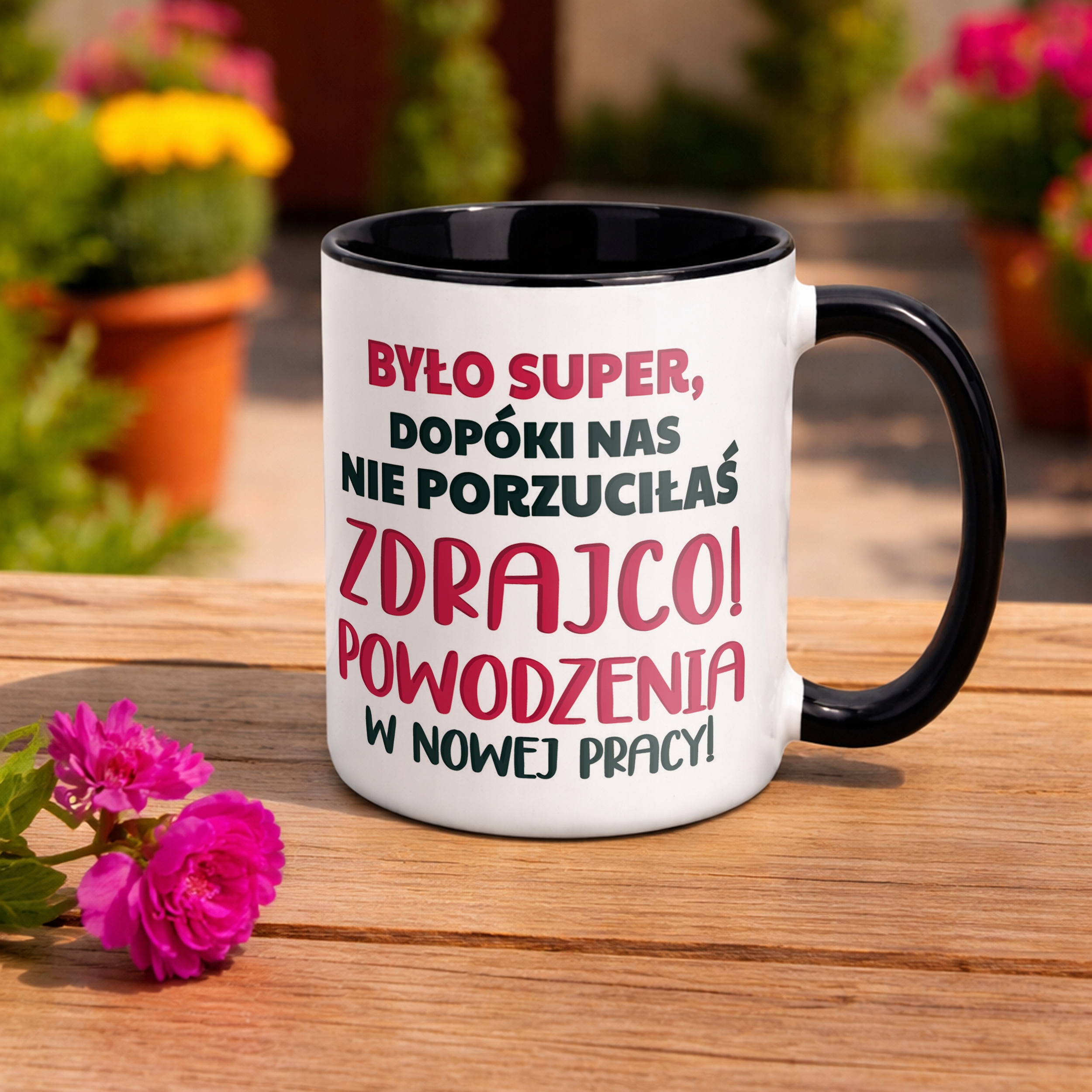 Kubek Czarny Pożeganie Odejście z Pracy Dla Koleżanki Prezent