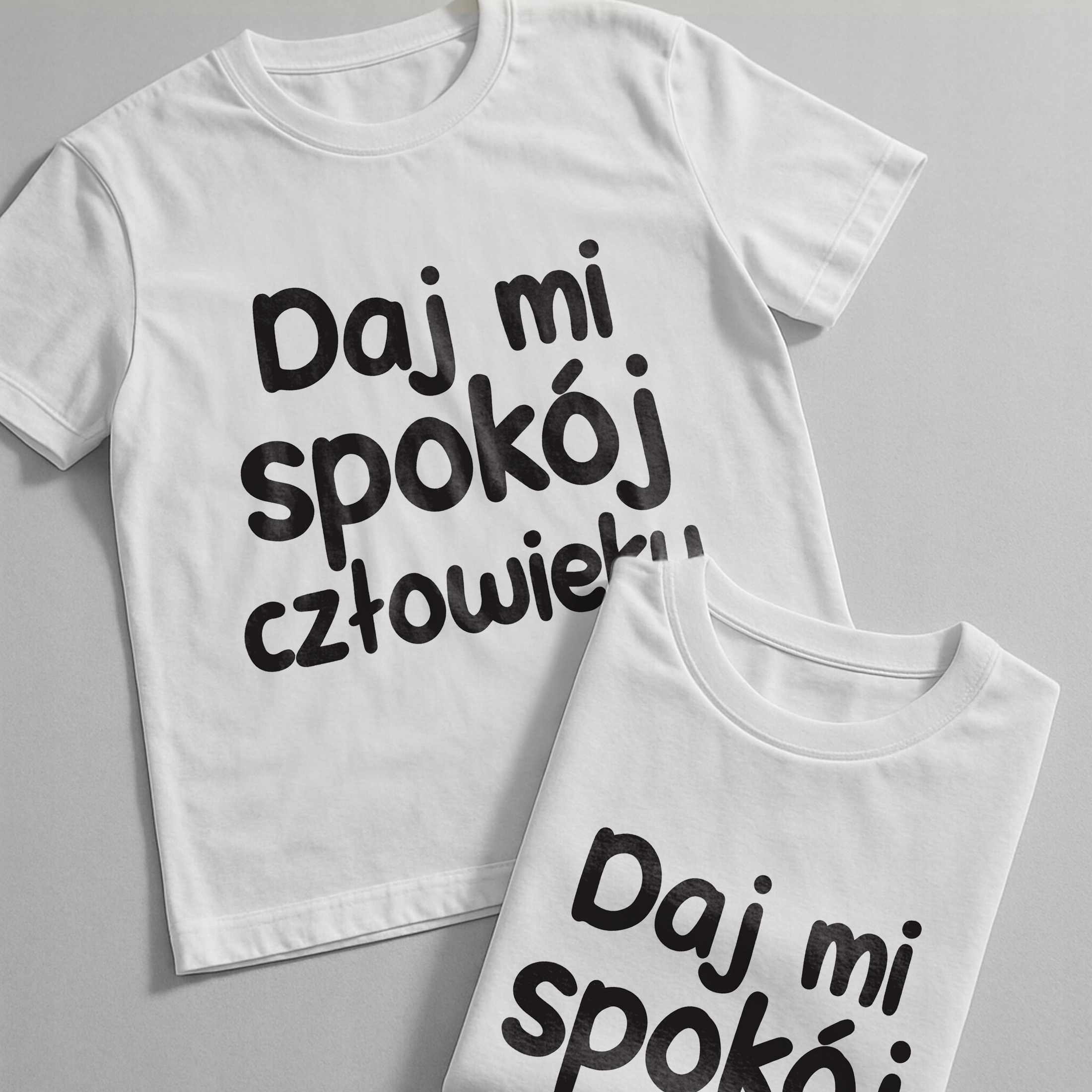 Koszulka biała męska Daj Mi Spokój Człowieku Zabawny Prezent
