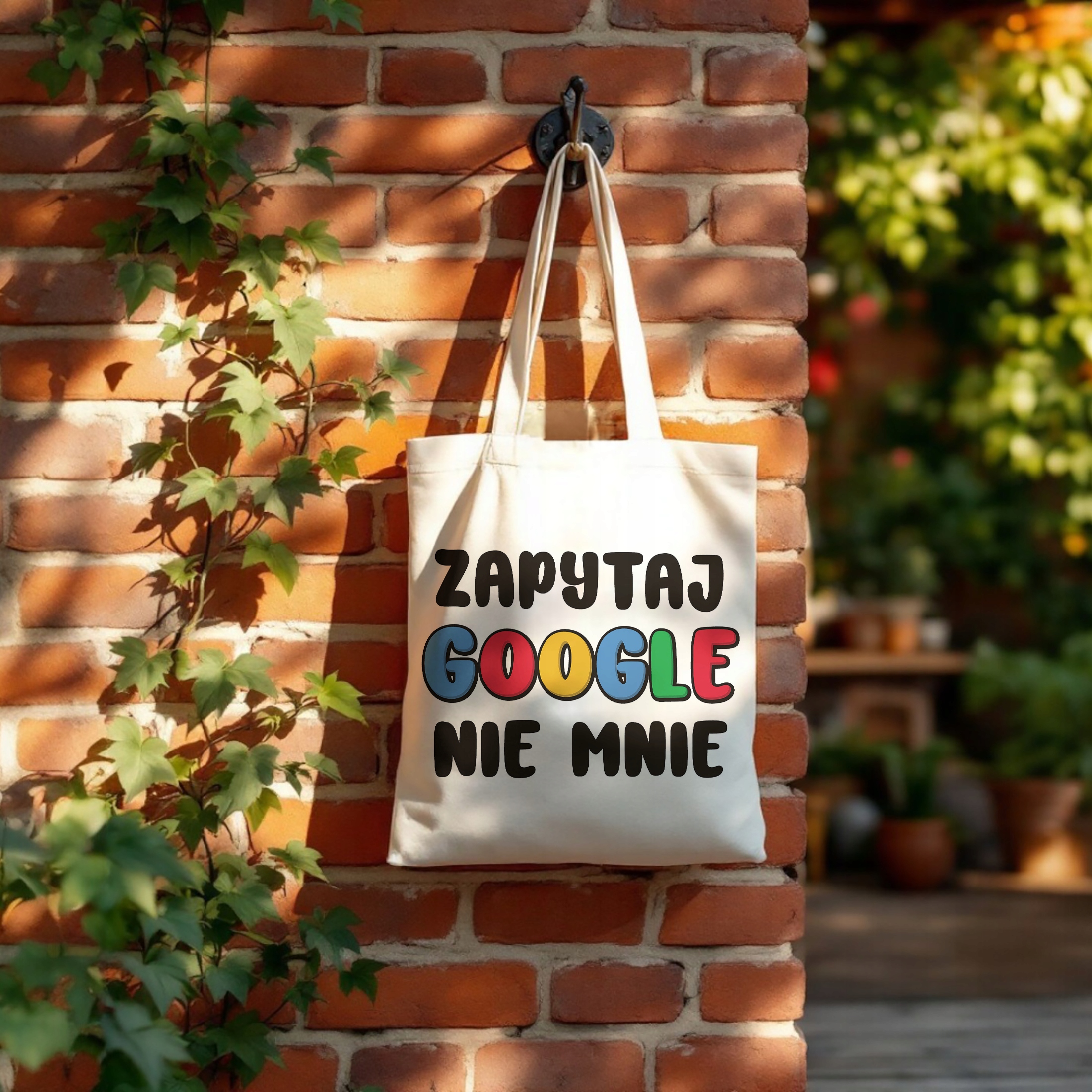 Torba bawełniana na zakupy Zapytaj Google Nie Mnie Zabawny Prezent