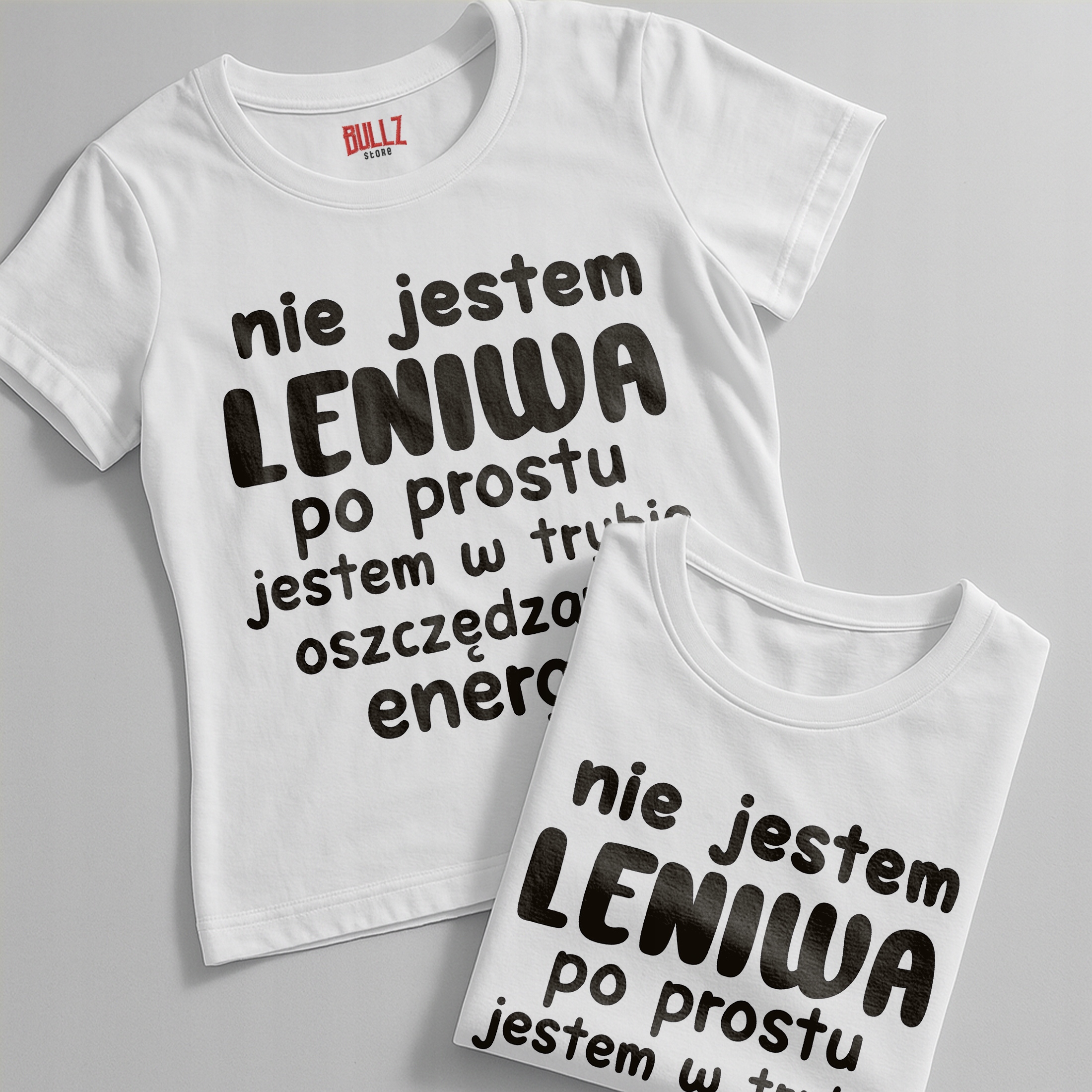 Koszulka biała damska Nie Jestem Leniwa Zabawny Prezent