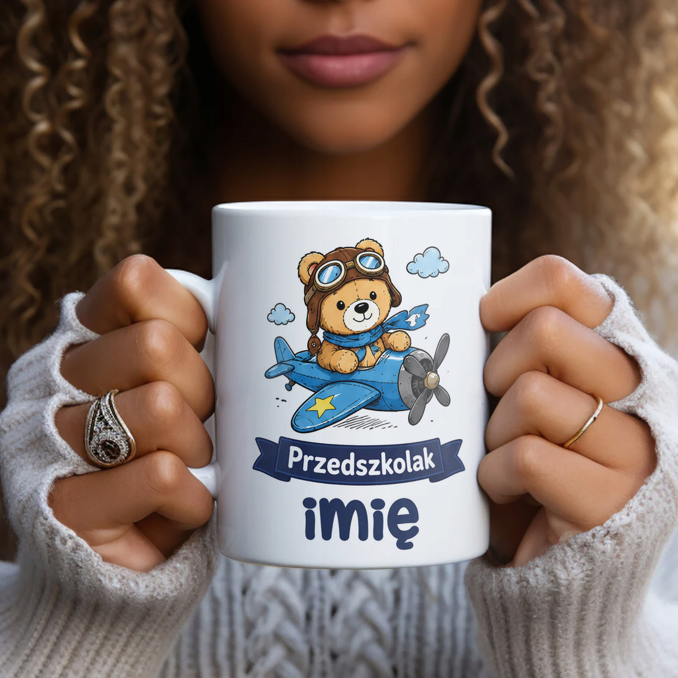 Biały Kubek z nadrukiem personalizowany Przedszkolak Szkoła Dla Dzieci
