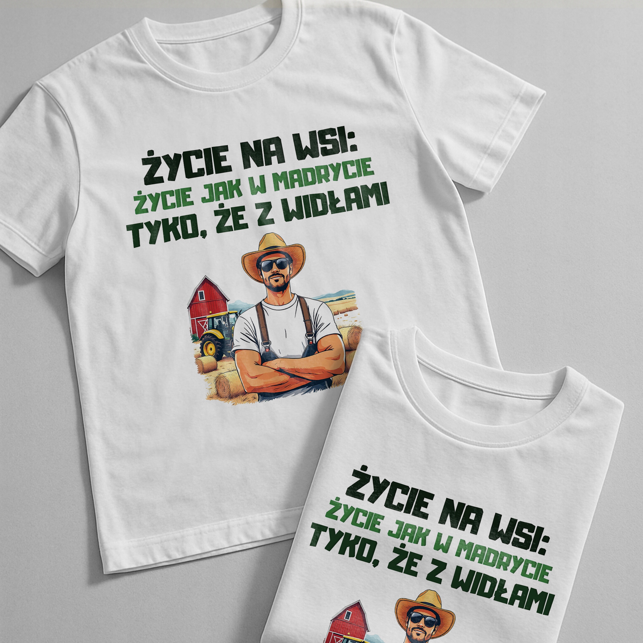 Koszulka biała męska Dla Rolnika Zabawny Prezent Upominek
