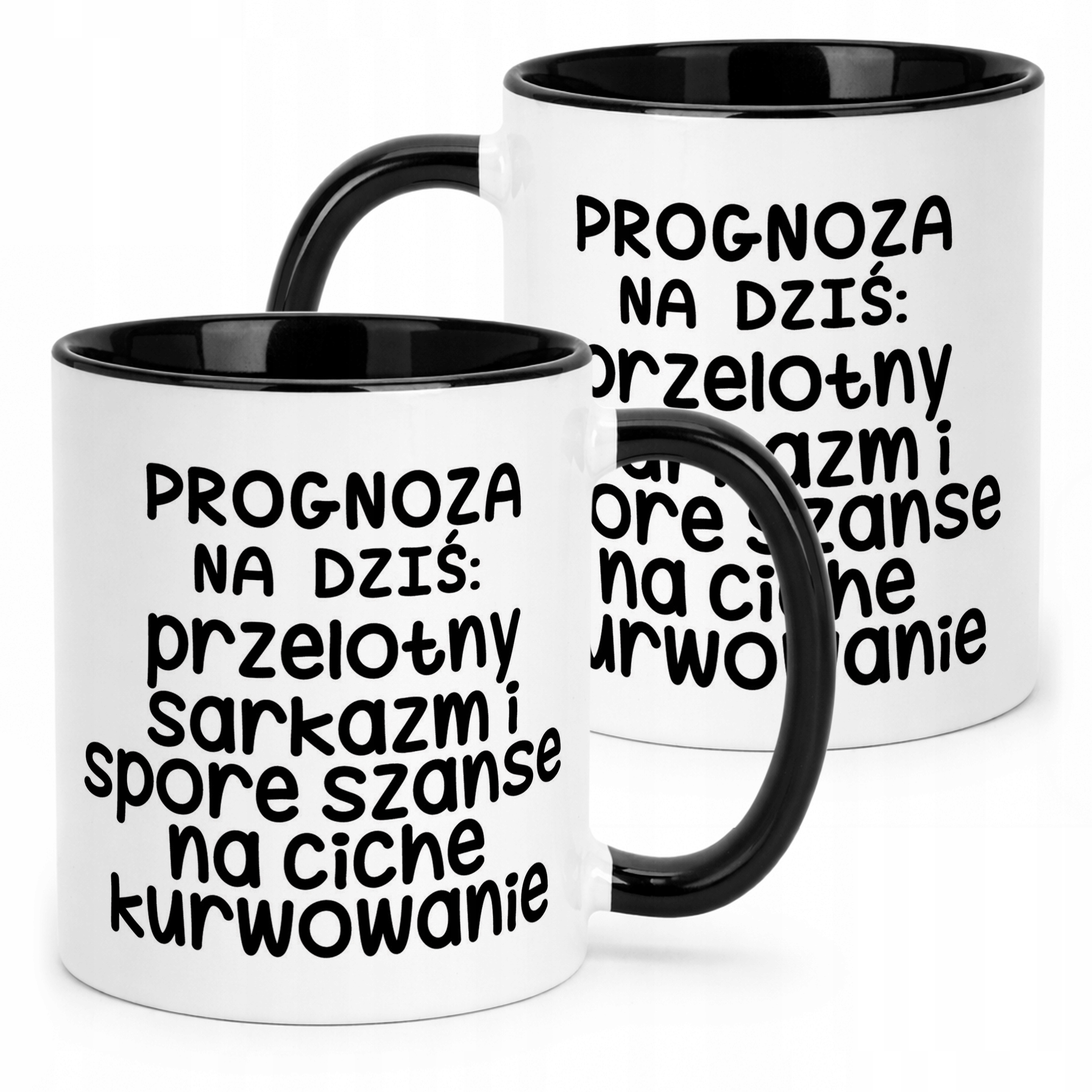 Kubek Czarny Progonoza Pogody Na Dziś Śmieszny Zabawny Prezent