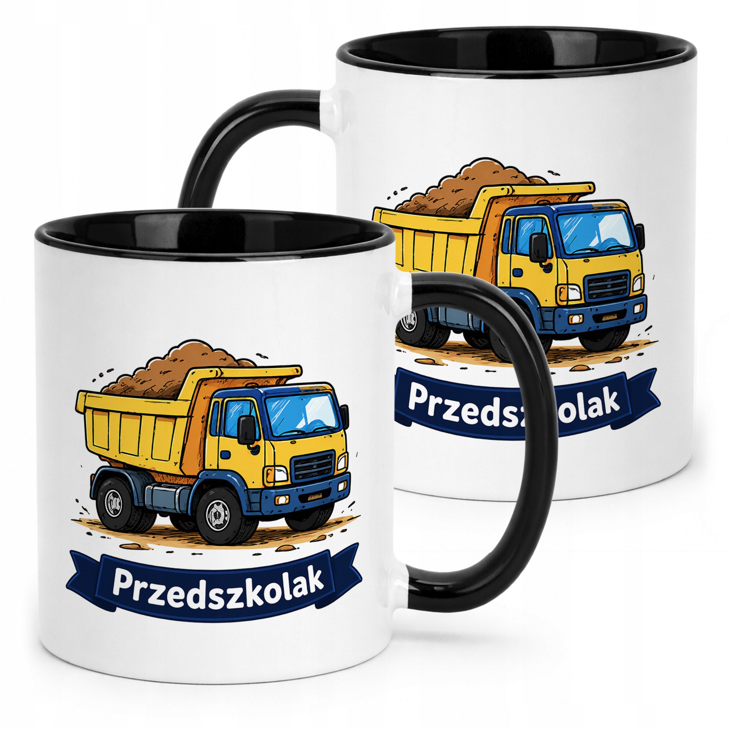 Kubek Czarny z nadrukiem Przedszkolak Szkoła Dla Dzieci Prezent