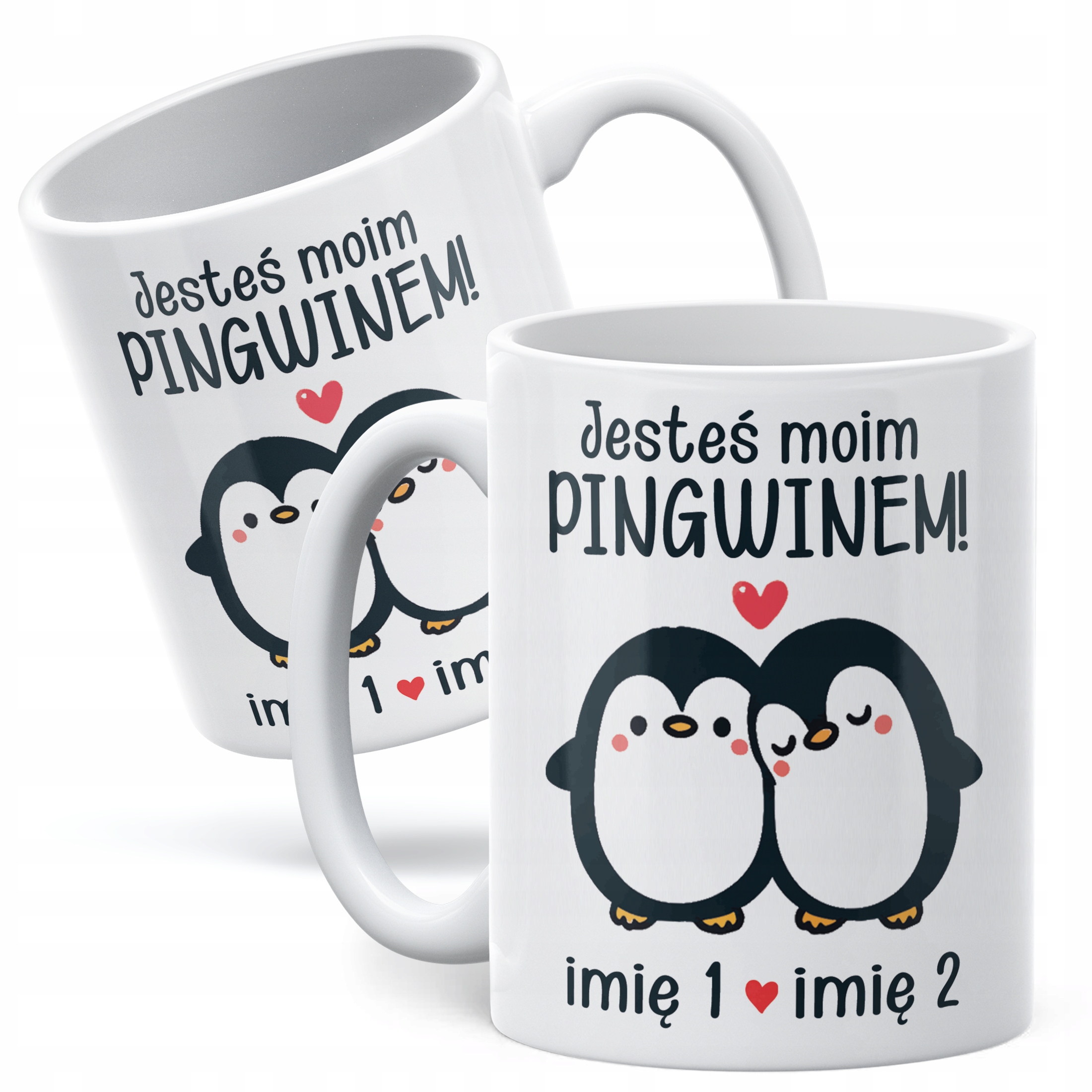 Kubek ceramiczny Personalizowany Walentynki Jesteś Moim Pingwinem