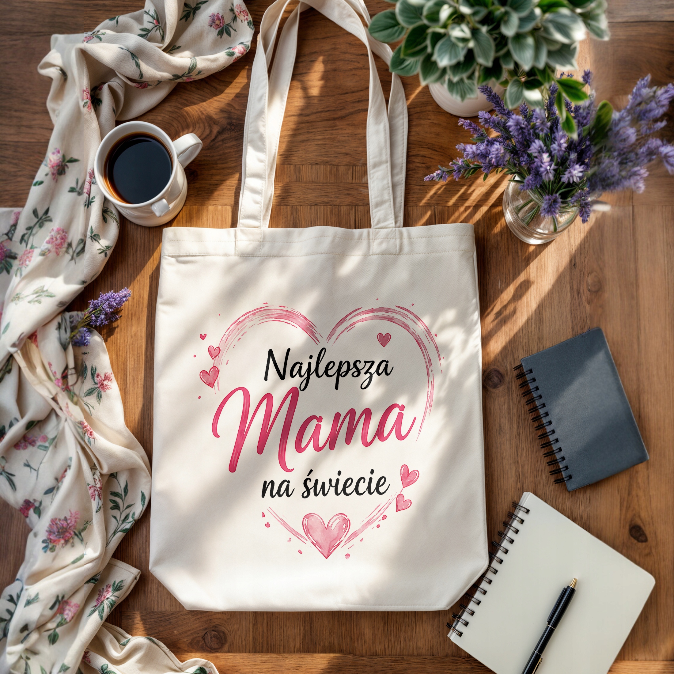 Prezent na Dzień Matki torba bawełniana premium dla mamy trafiony prezent