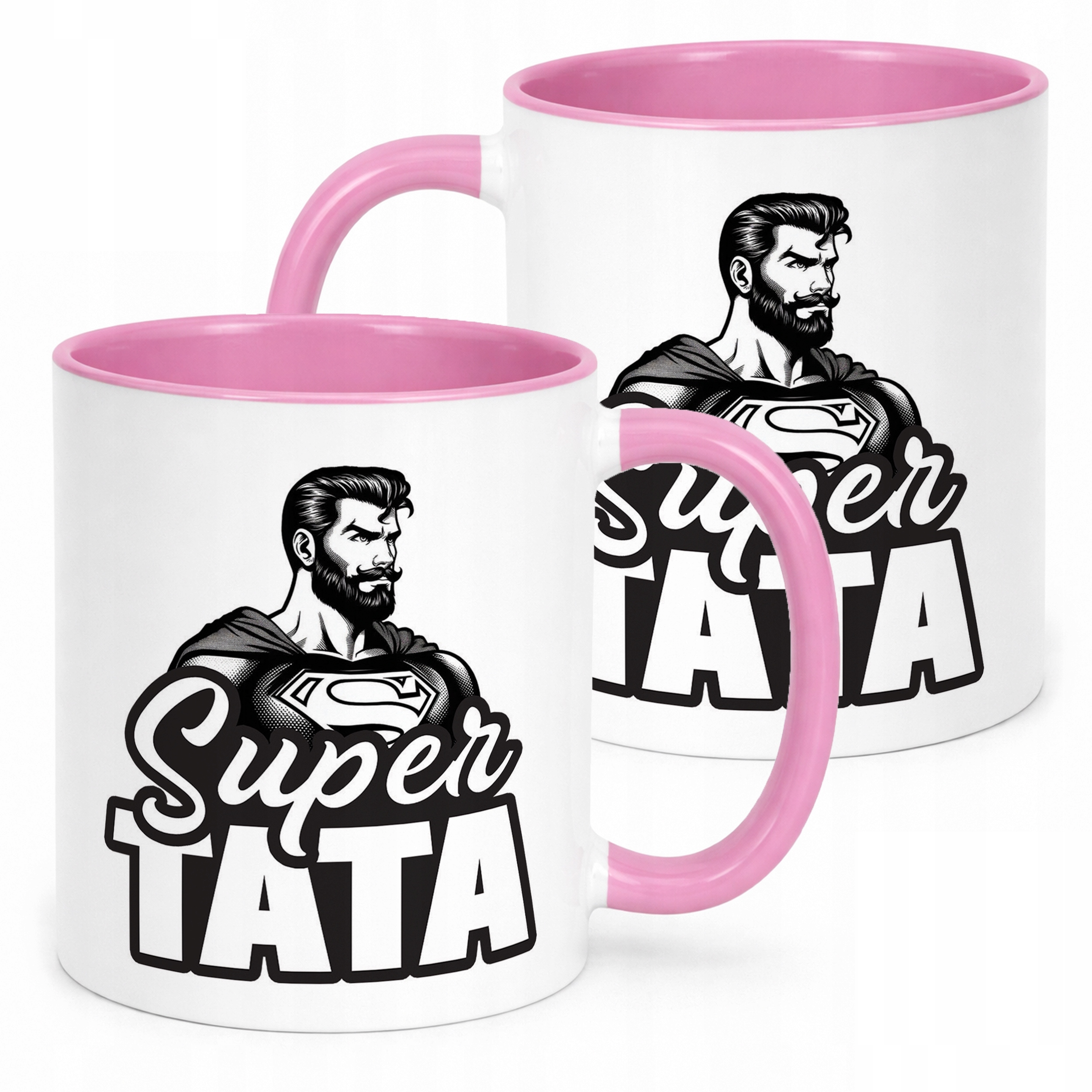 Kubek Różowy Dzień Ojca Dla Taty Super Tata Prezent