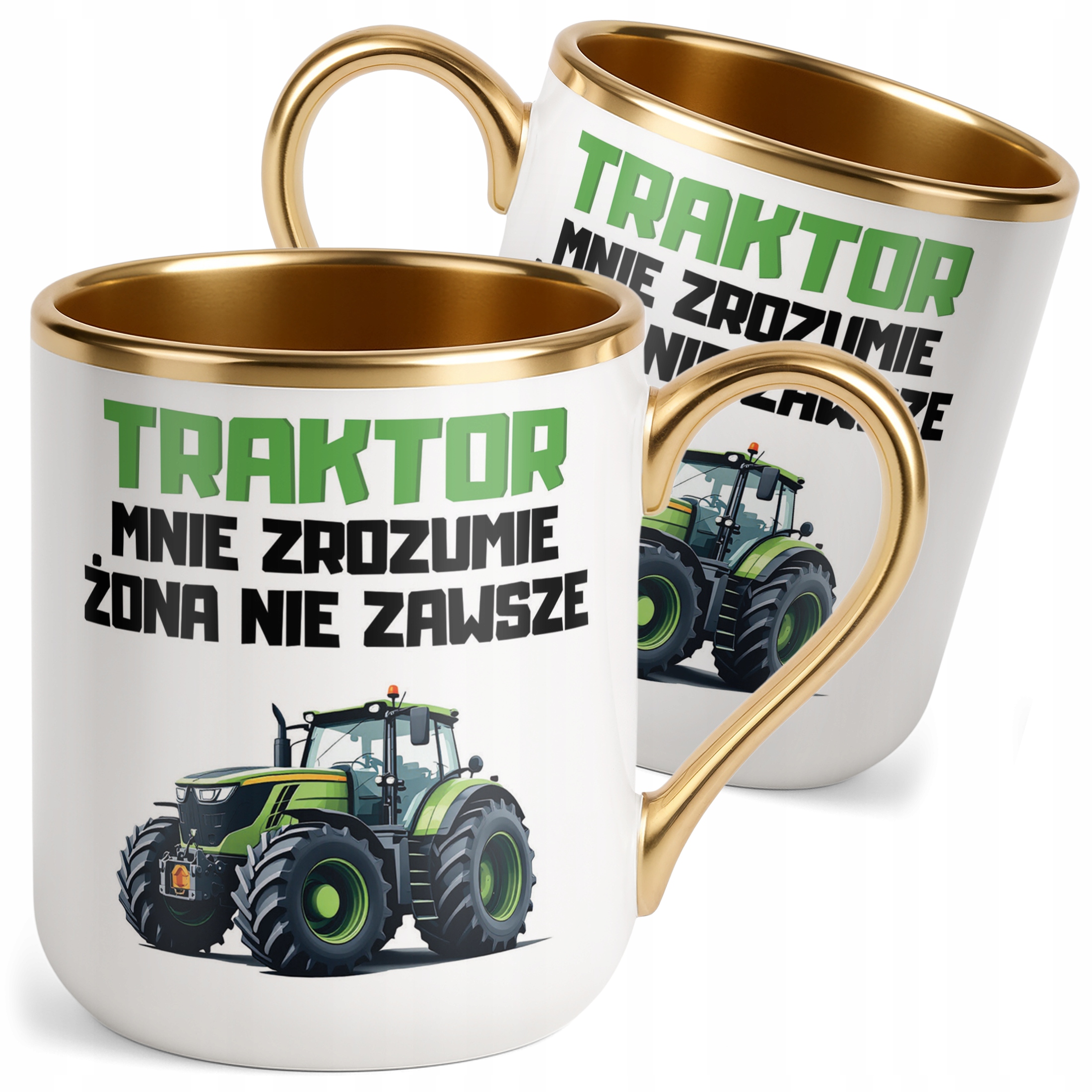 Kubek Premium Złoty Rolnik Dla Rolnika Traktor Zabawny Prezent