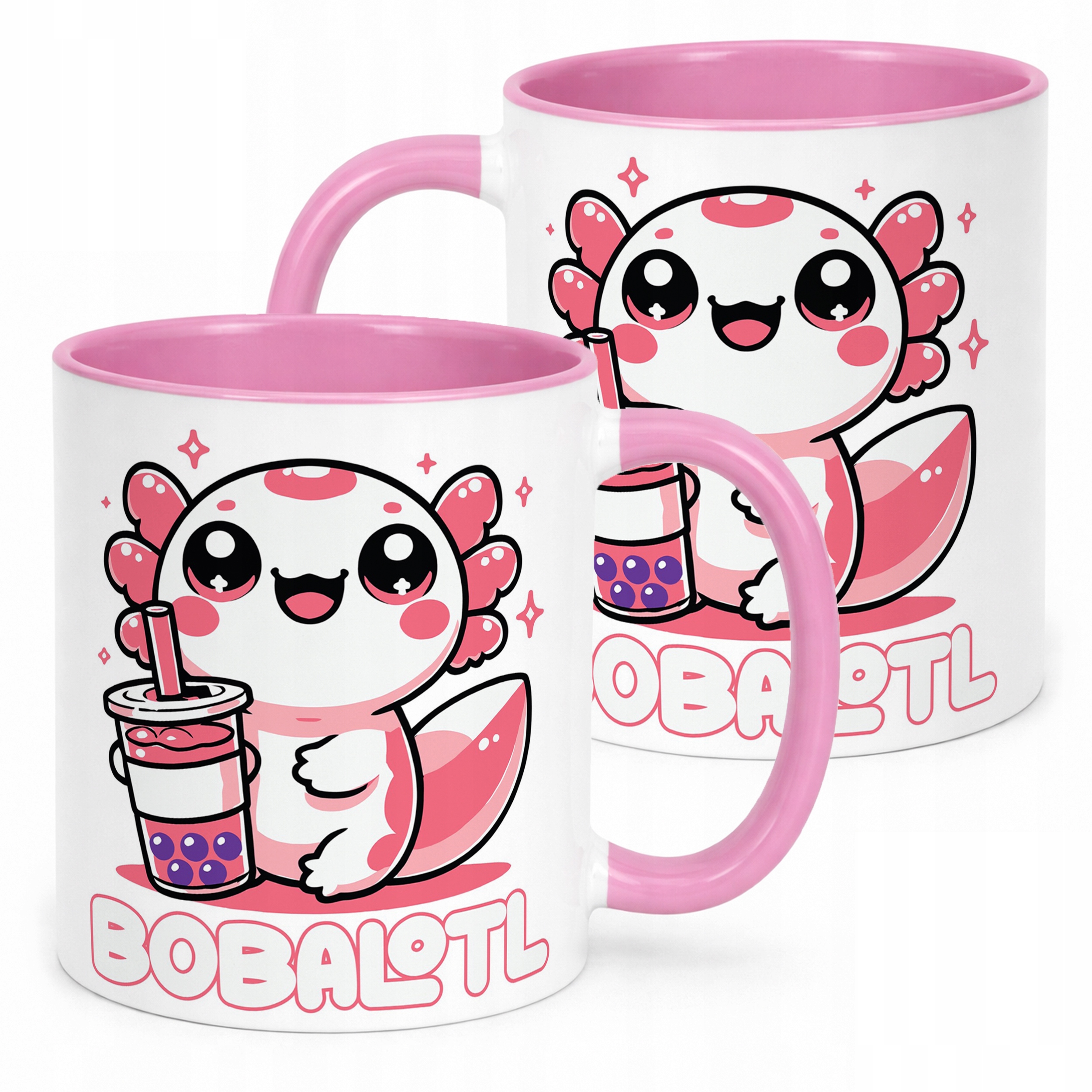 Prezentowy różowy kubek 330ml Aksolotl Axolotl Różowy Zwierzak Trend HIT