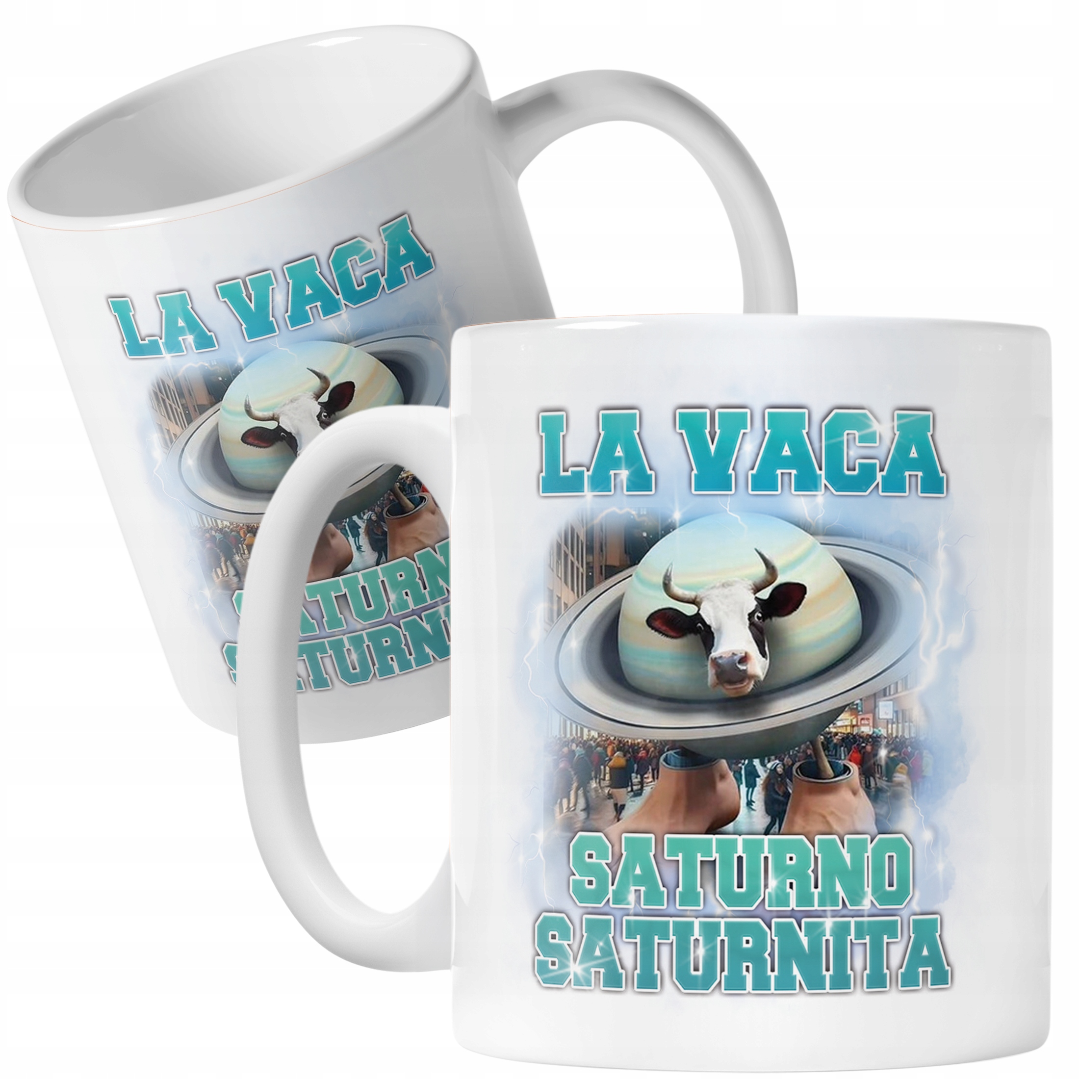 Kubek ceramiczny BRAINROT Saturno Saturnita Memy Zabawny TikTok Viral