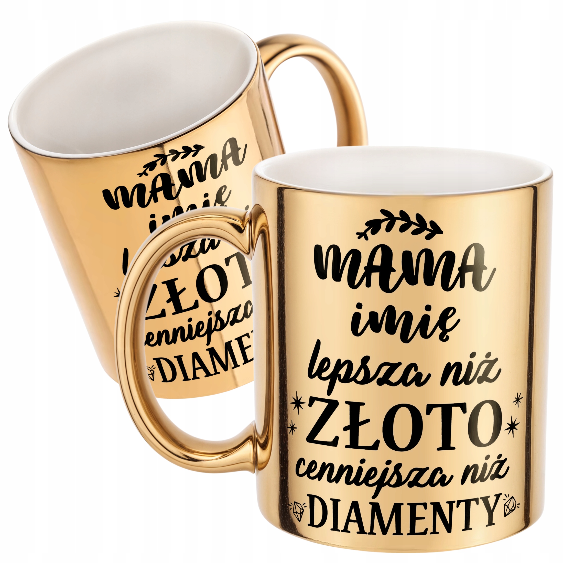 Złoty Kubek ceramiczny Personalizowany Dzień Matki Dla Mamy Prezent