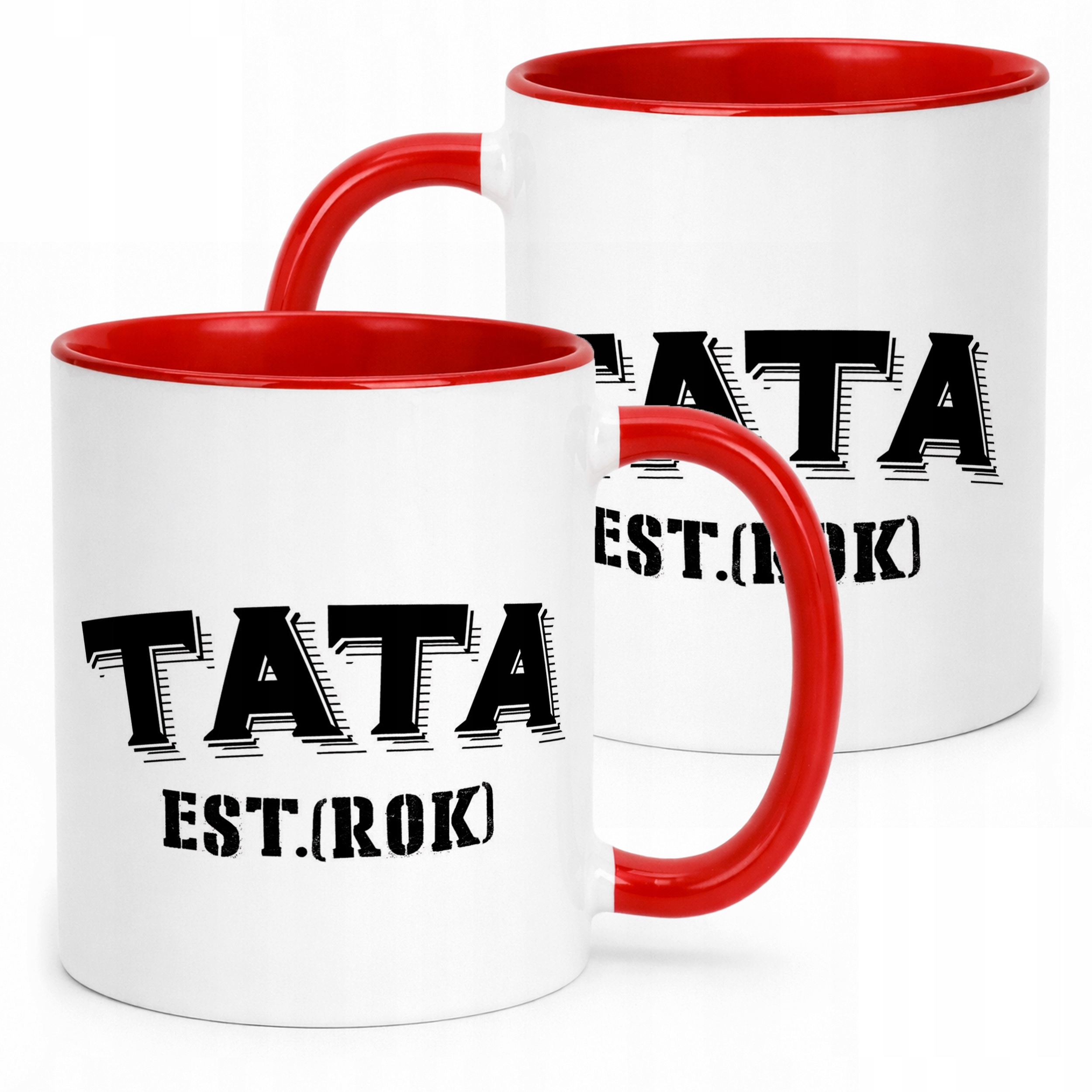 Kubek Czerwony Personalizowany Dzień Ojca Tata Rok Prezent