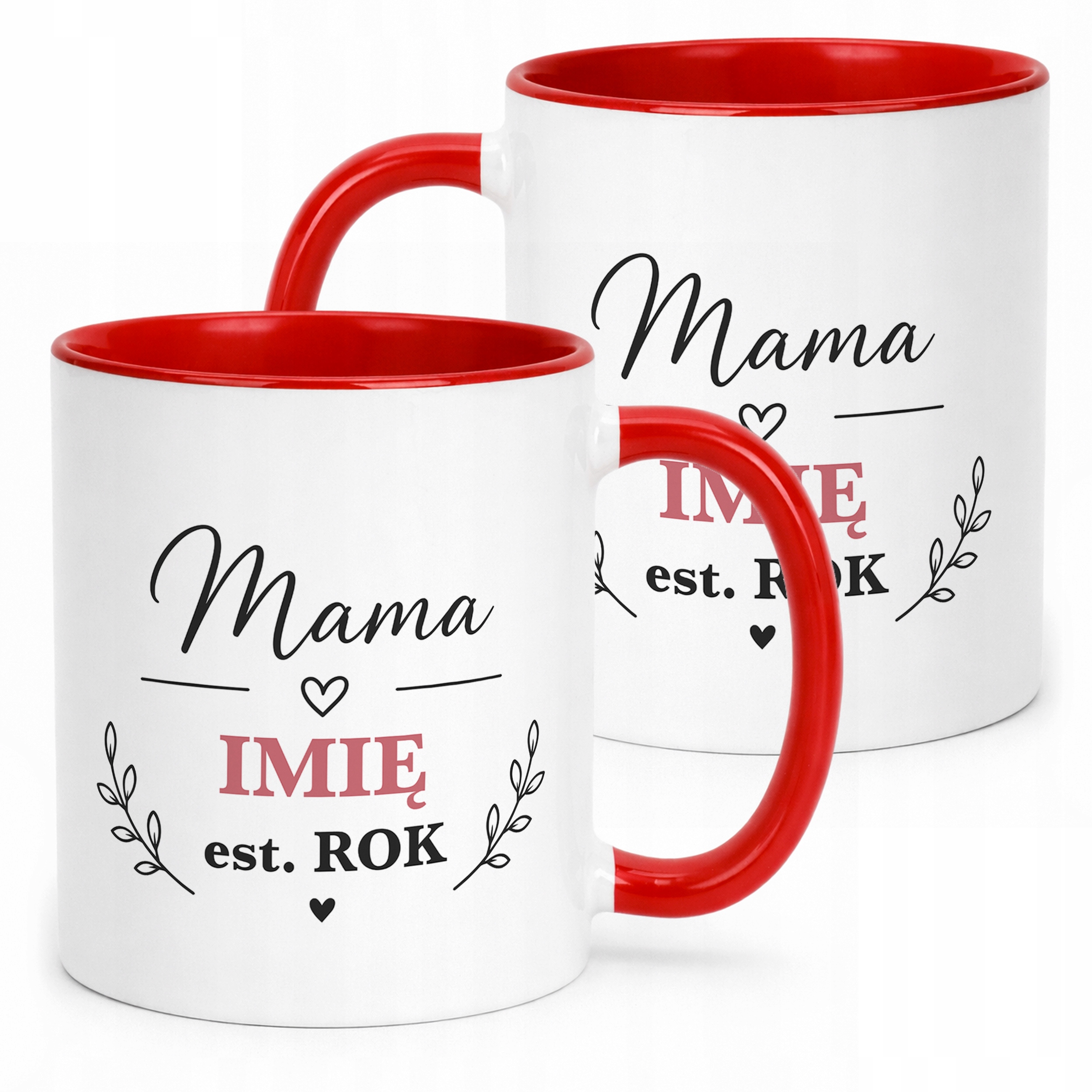 Kubek personalizowany czerwony dla mamy na Dzień Matki prezent upominek