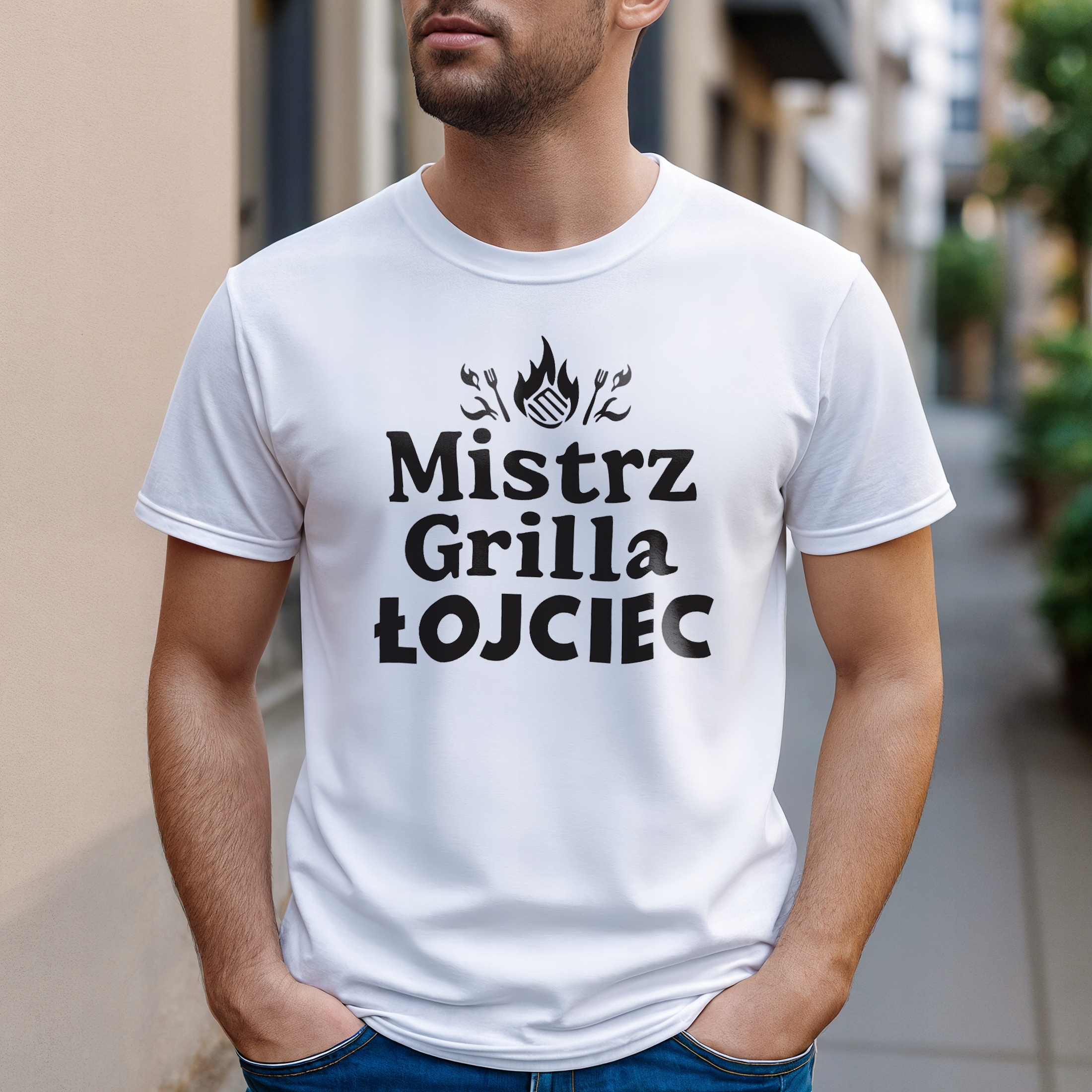 Koszulka biała męska Dzień Ojca Dla Taty Prezent