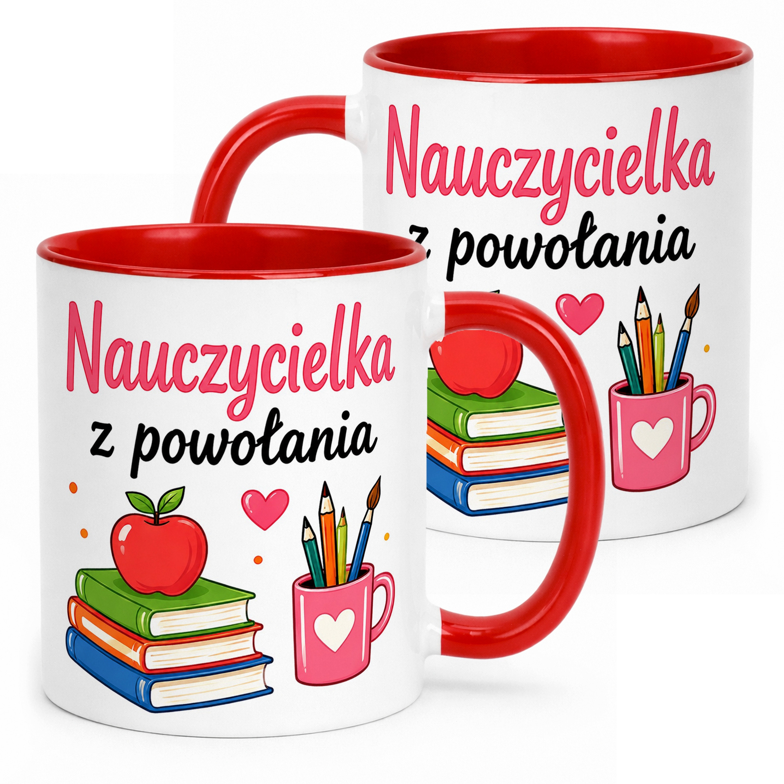 Kubek Czerwony Dzień Nauczyciela Dla Nauczycielki Prezent Upominek