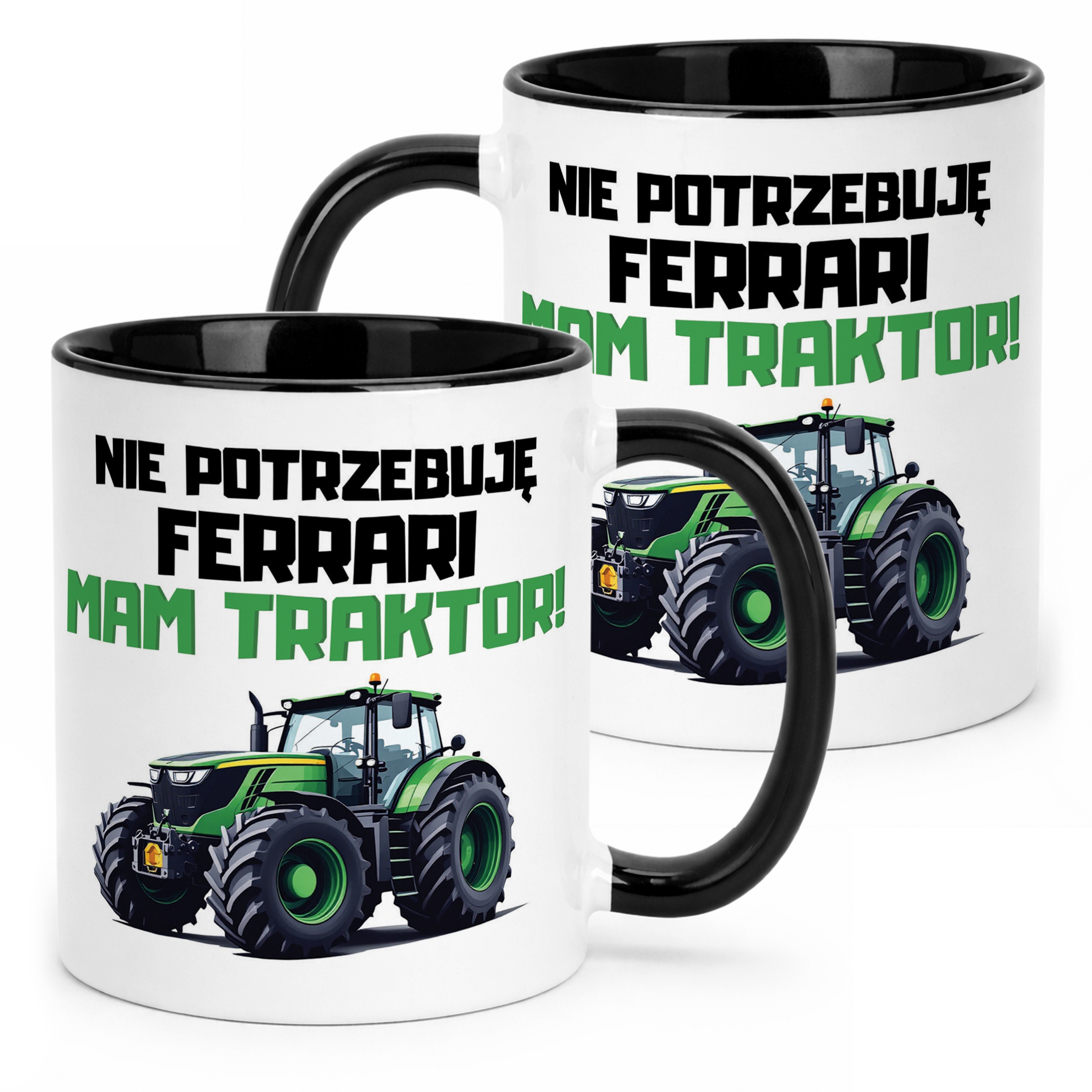 Kubek Czarny Rolnik Dla Rolnika Traktor Zabawny Prezent Upominek