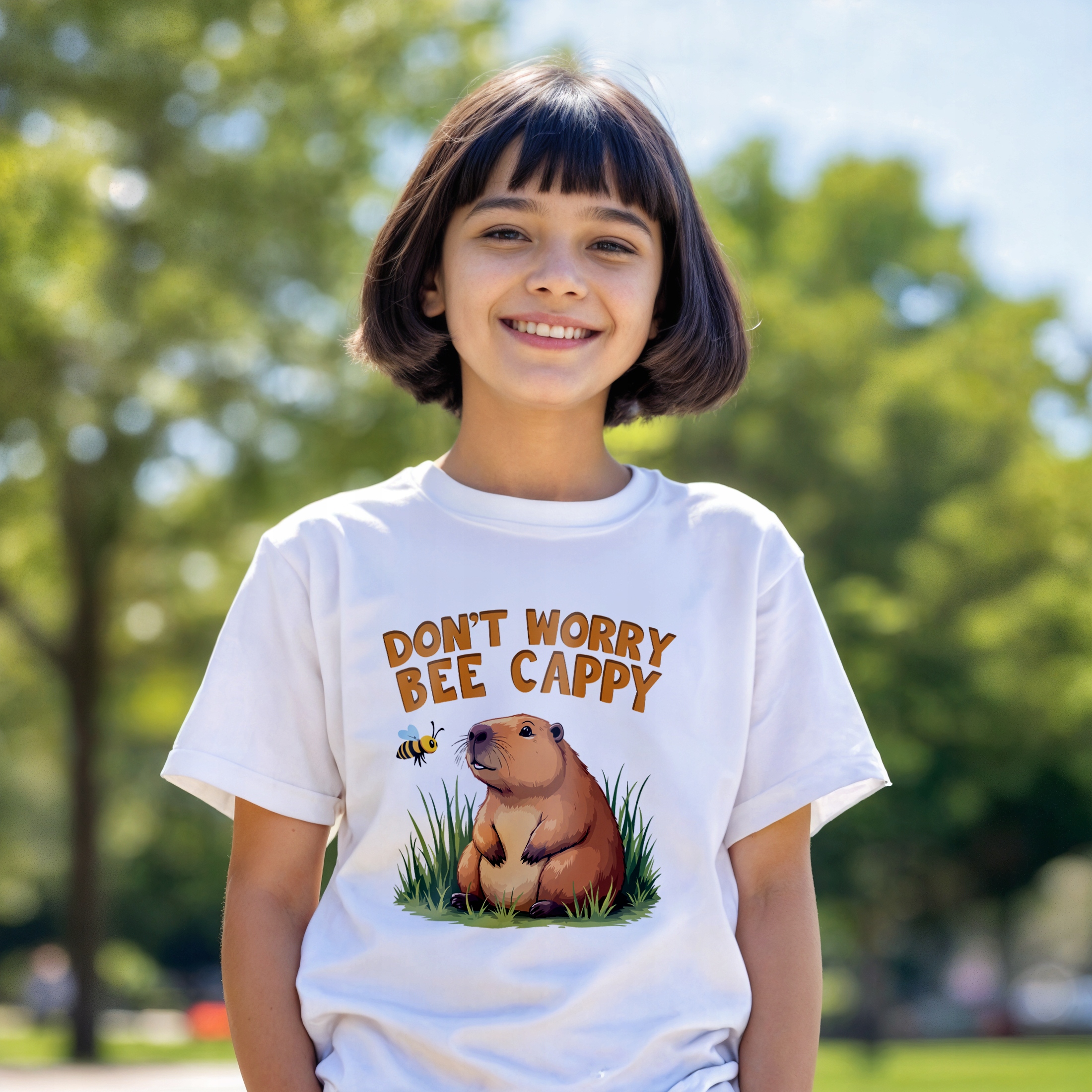 Koszulka biała dziecięca Kapibara Capybara Zwierzak