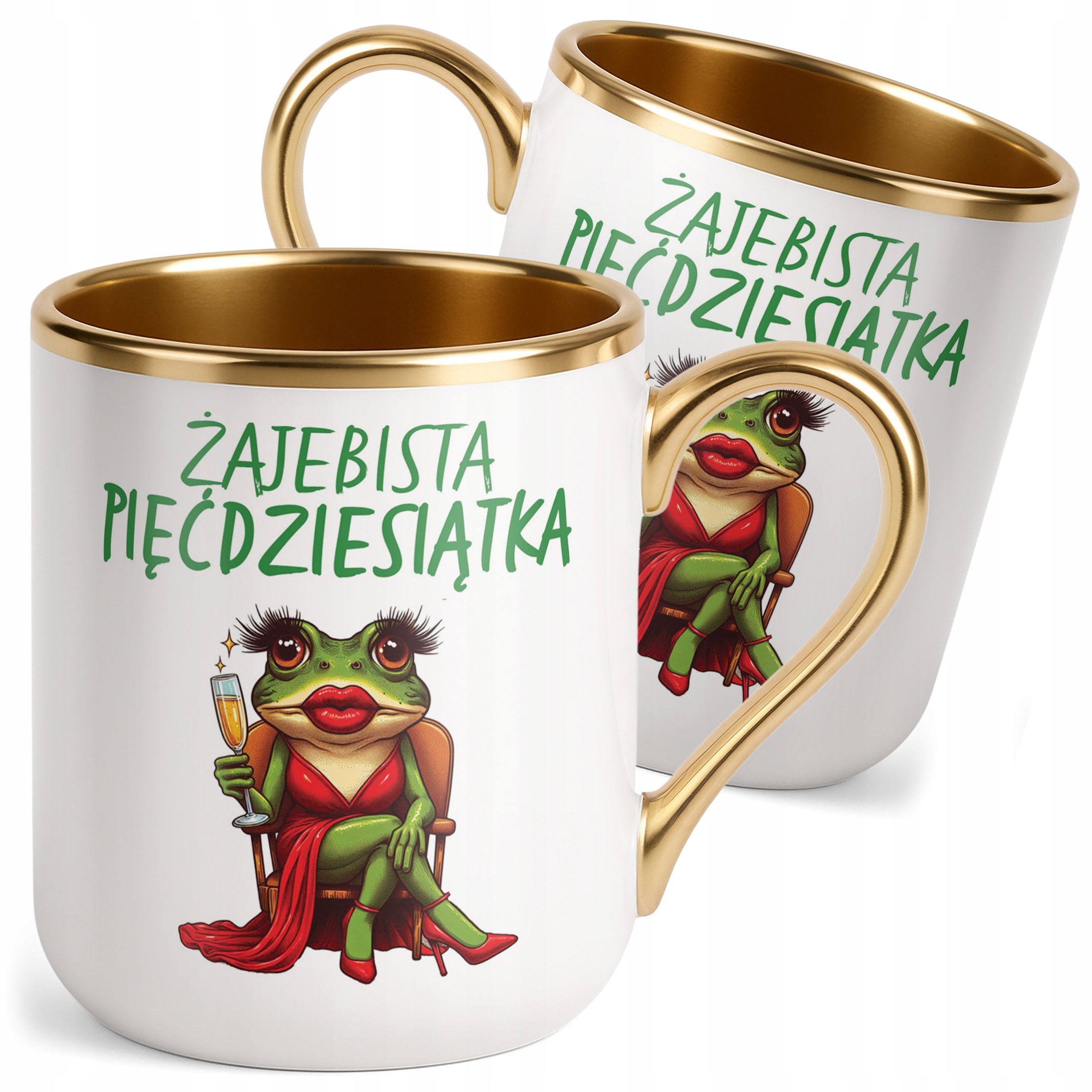 Kubek Premium Złoty Żajebista 50 Dla Kobiety Na Urodziny Prezent