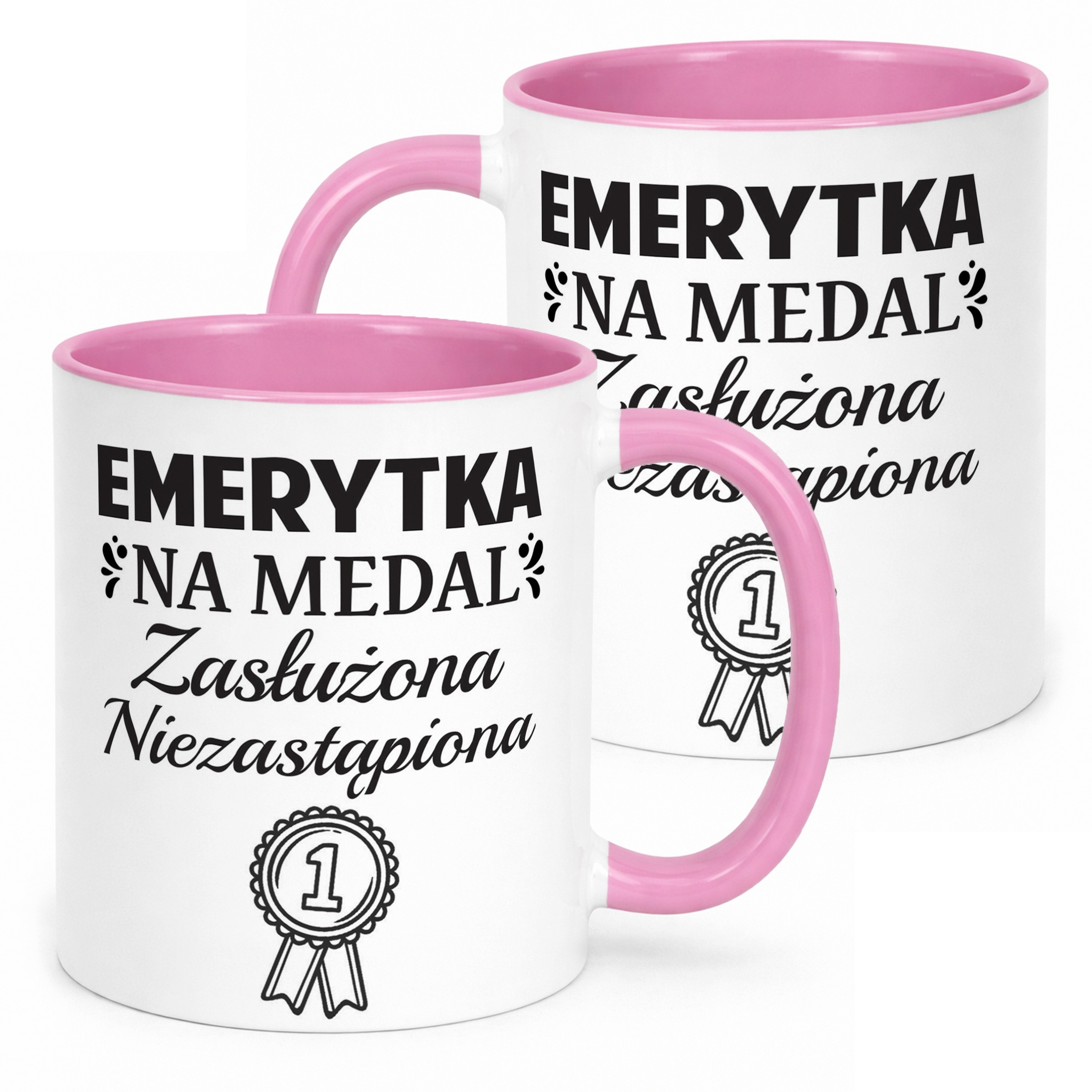 Kubek Różowy z okazji Emerytury Dla Emerytki Prezent Upominek