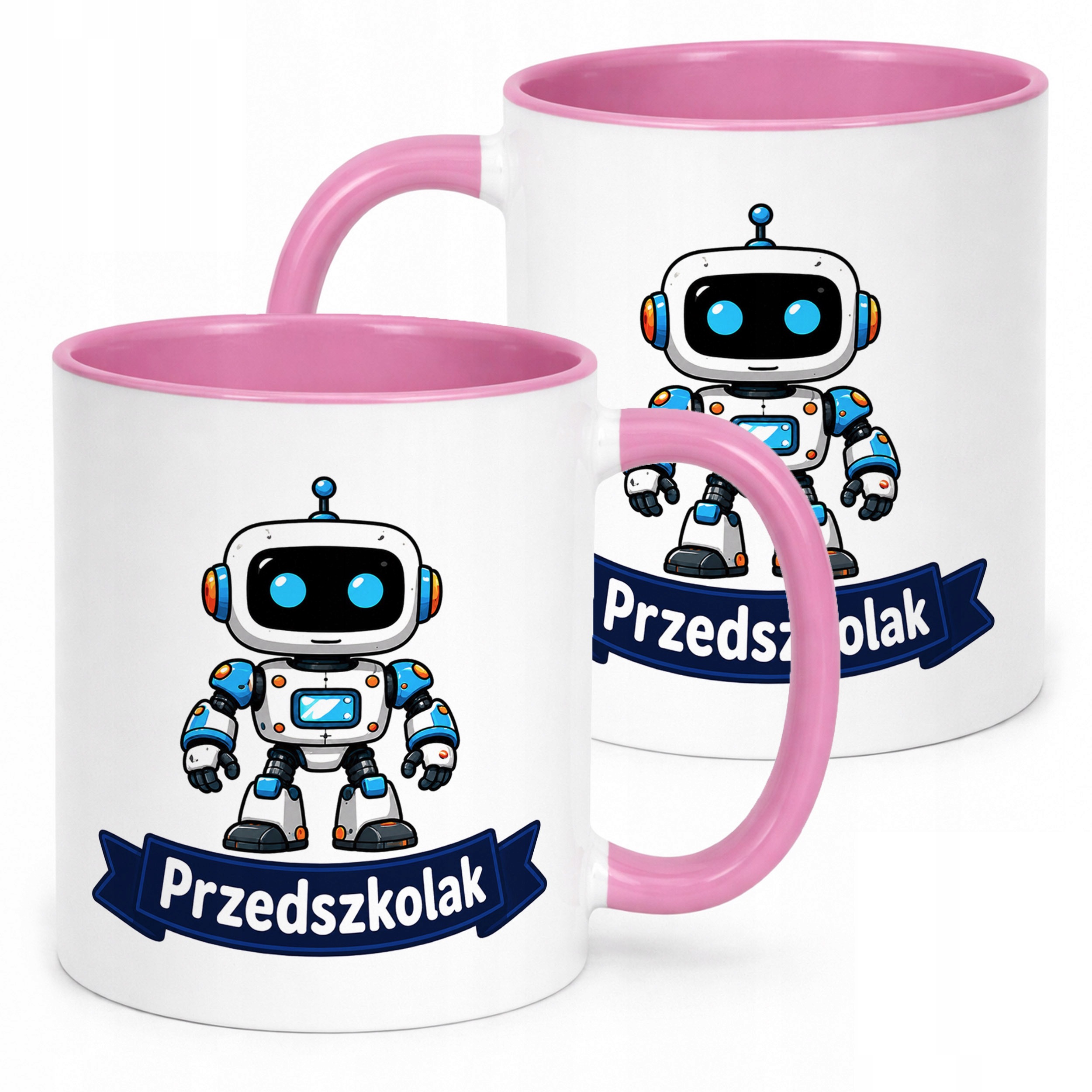 Kubek Różowy z nadrukiem Przedszkolak Szkoła Dla Dzieci Prezent