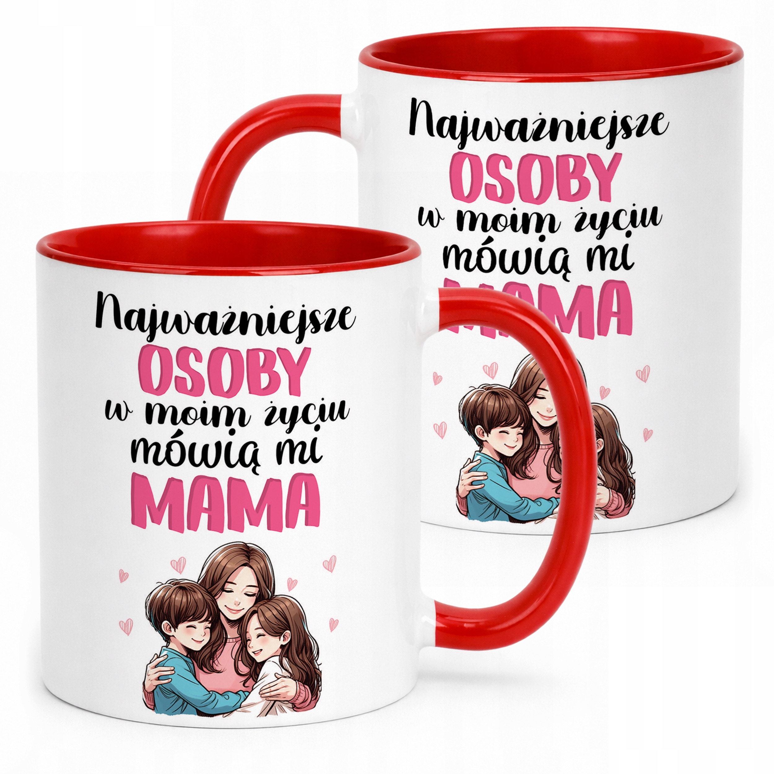 Kubek Czerwony Dzień Matki Dla Mamy Prezent Najważniejsze Osoby