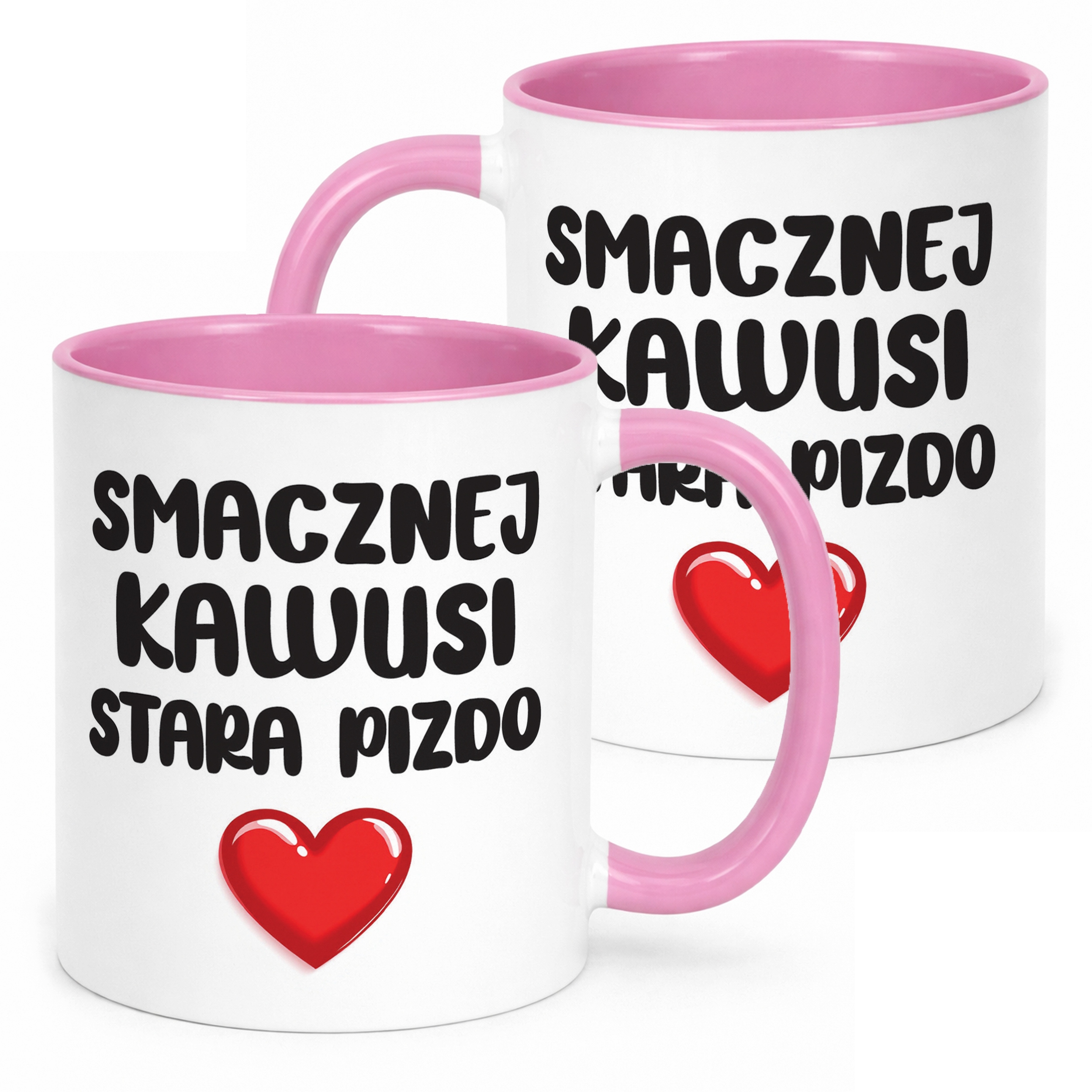 Kubek Różowy Smacznej Kawus Stara Piz*o Śmieszny Zabawny Prezent