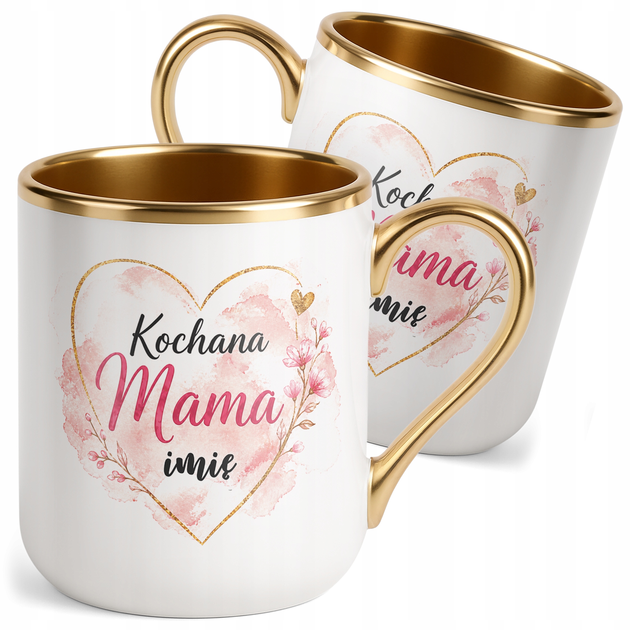 Kubek premium złoty personalizowany dla mamy prezent Dzień Matki