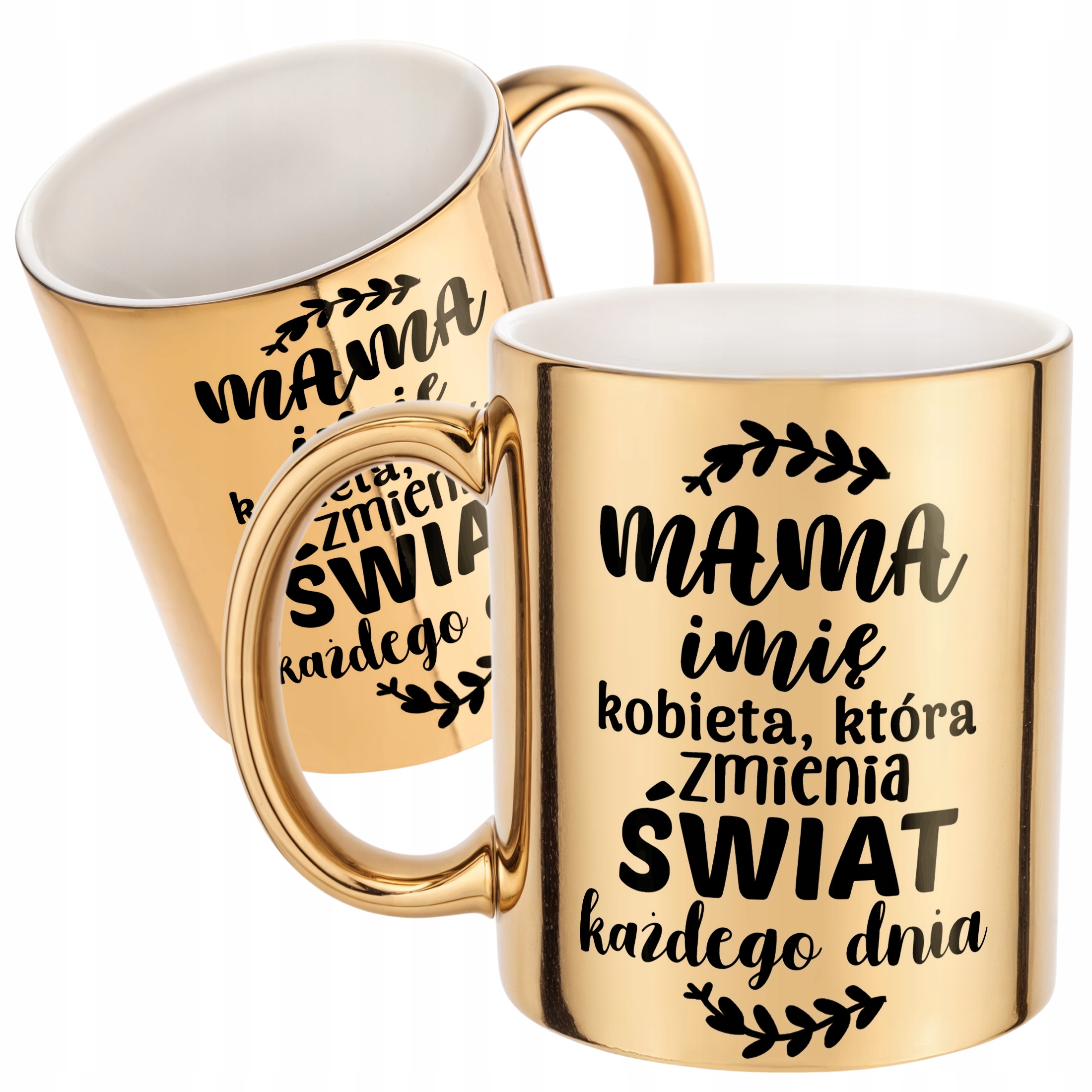 Złoty Kubek ceramiczny Personalizowany Dzień Matki Dla Mamy Prezent