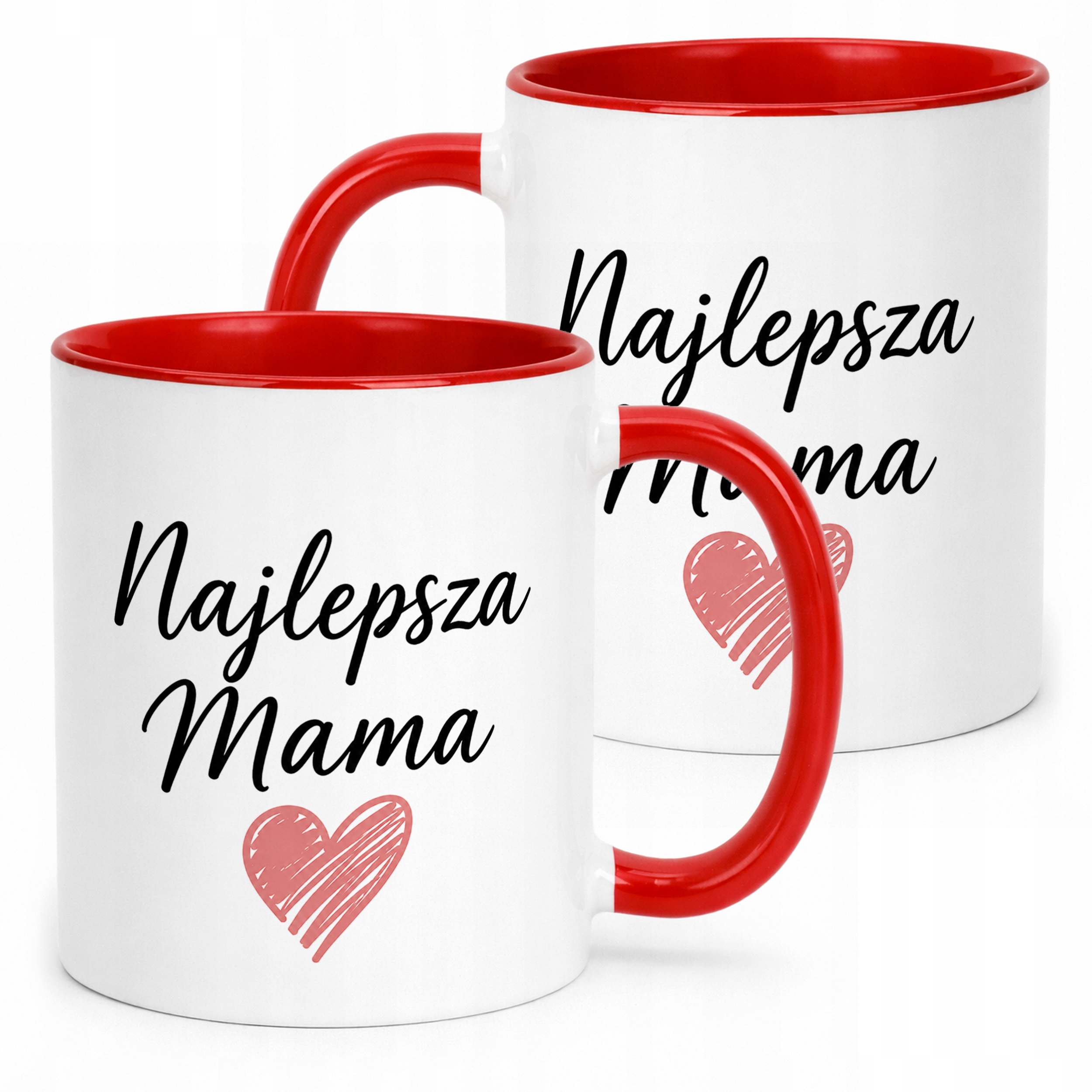 Kubek czerwony dla mamy prezent na Dzień Matki idealny upominek dla mamy