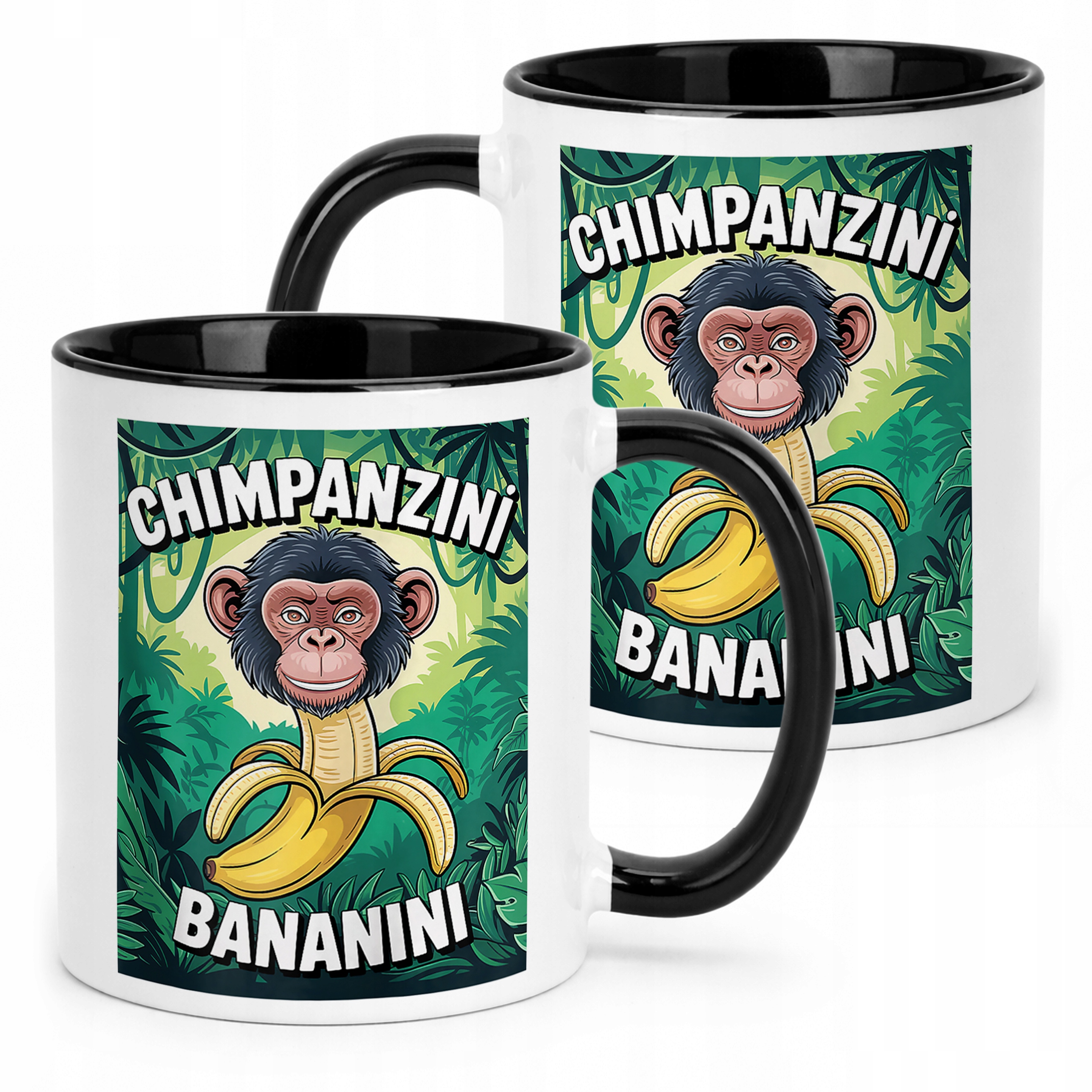 Kubek Czarny Chimpanzini Bananini viral tiktok brainrot