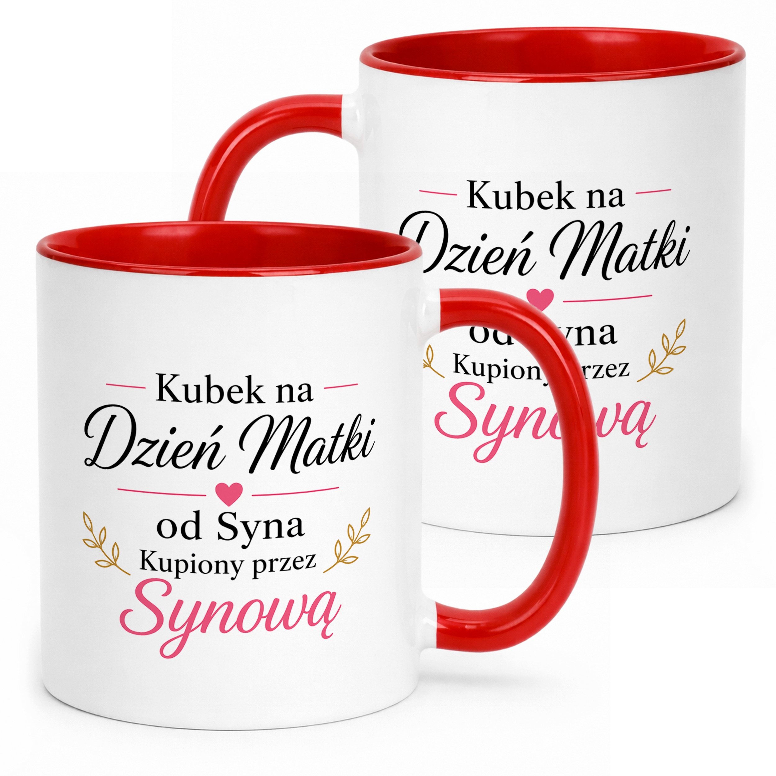 Kubek dla mamy czerwony prezent na Dzień Matki piękny upominek dla mamy