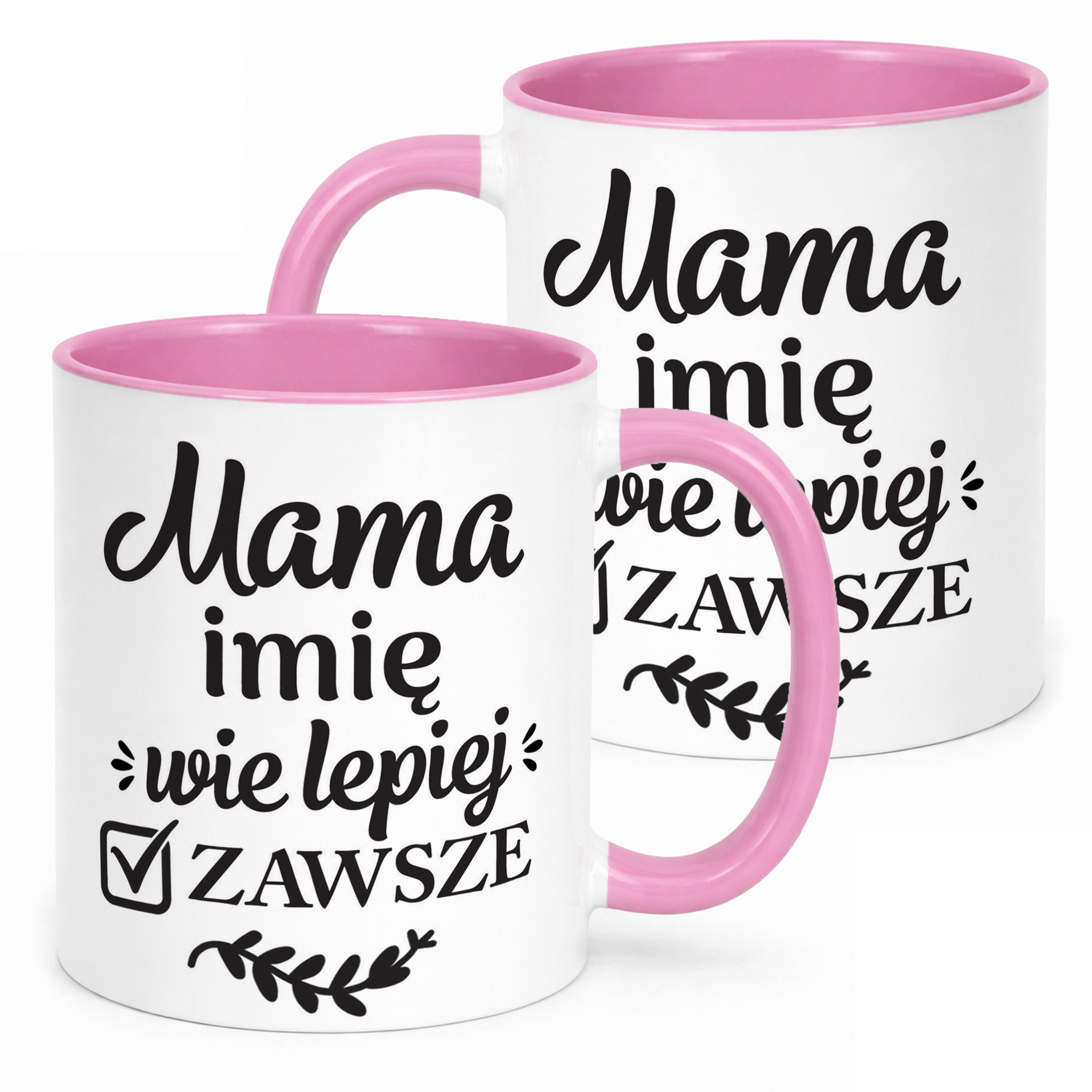 Kubek Różowy Personalizowany Dzień Matki Dla Mamy Prezent Upominek