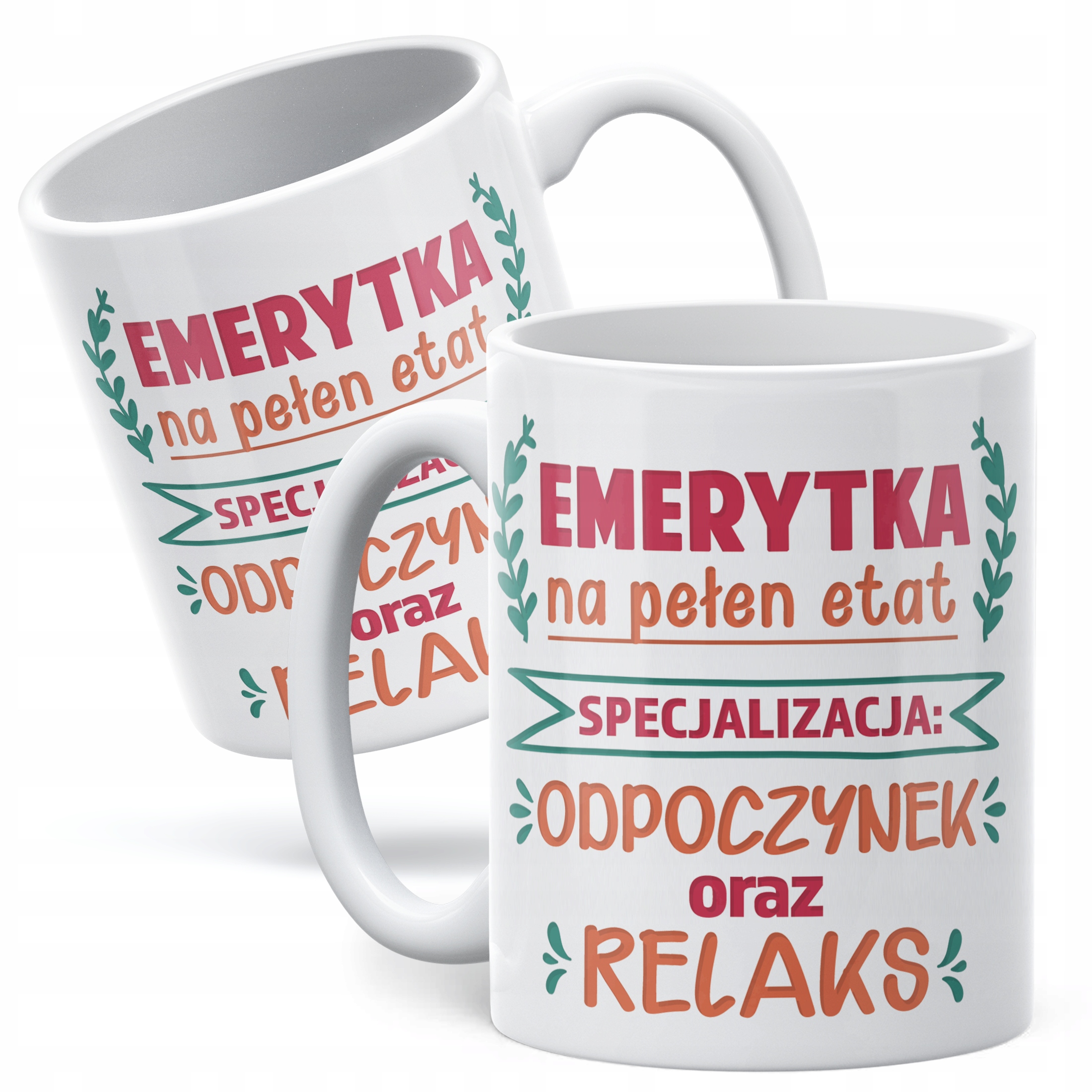 Kubek ceramiczny z okazji Emerytury Dla Emerytki Prezent Upominek