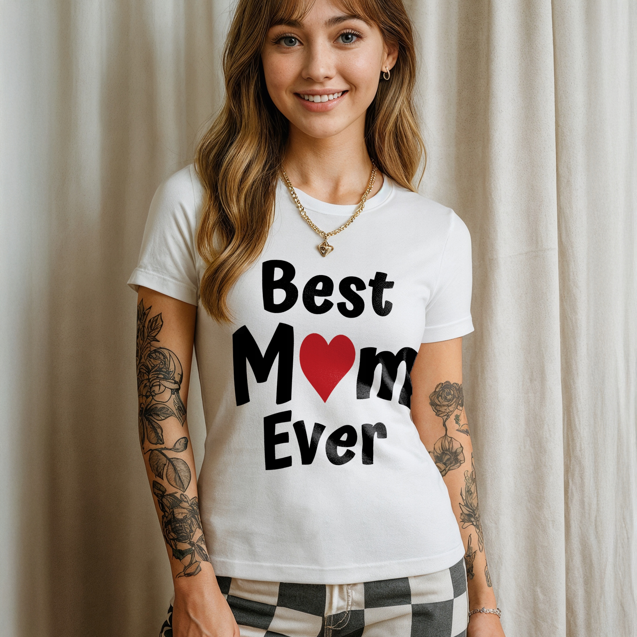 Koszulka biała damska Best Mom Ever Dzień Matki Prezent