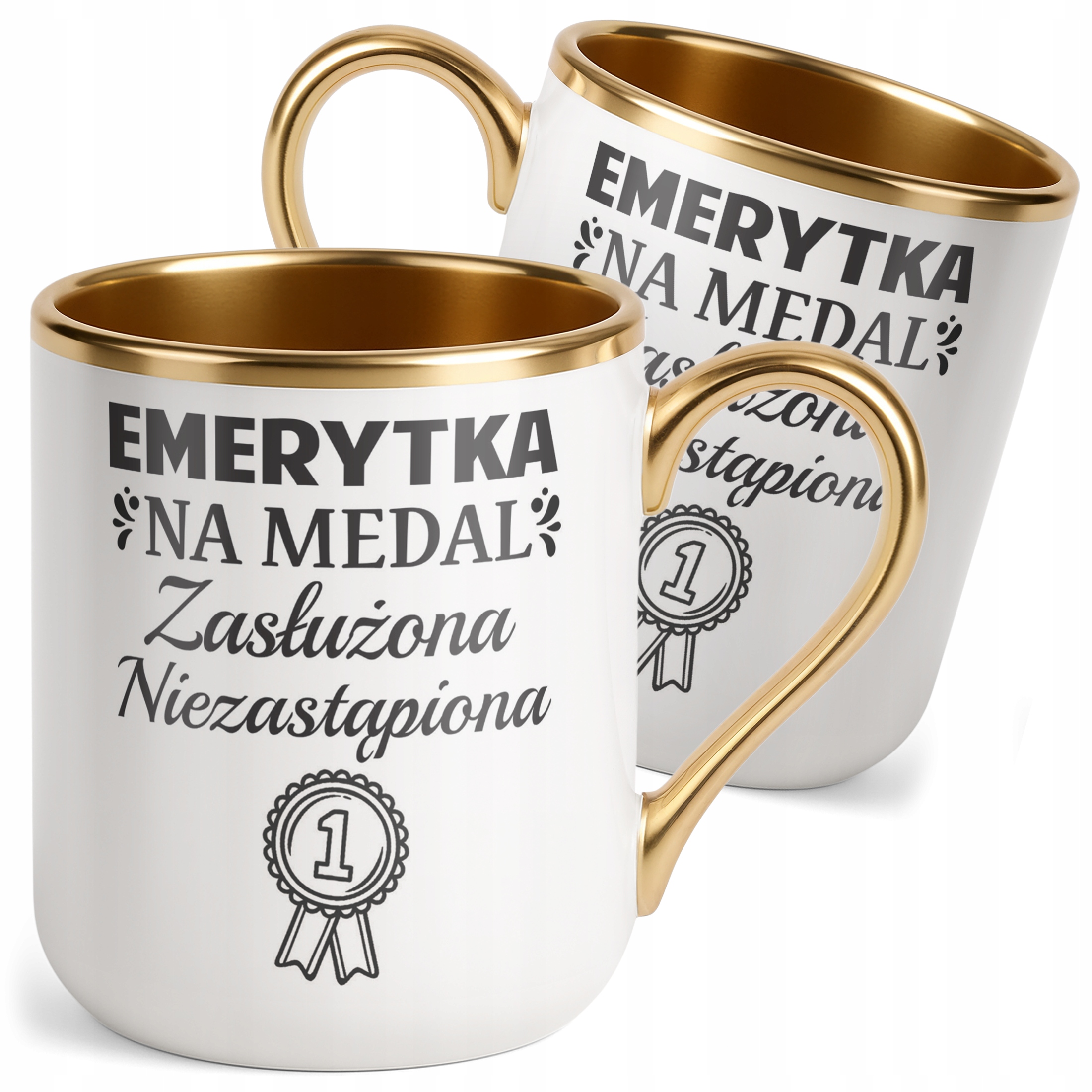 Kubek Premium Złoty Z okazji Emerytury Dla Emerytki Prezent