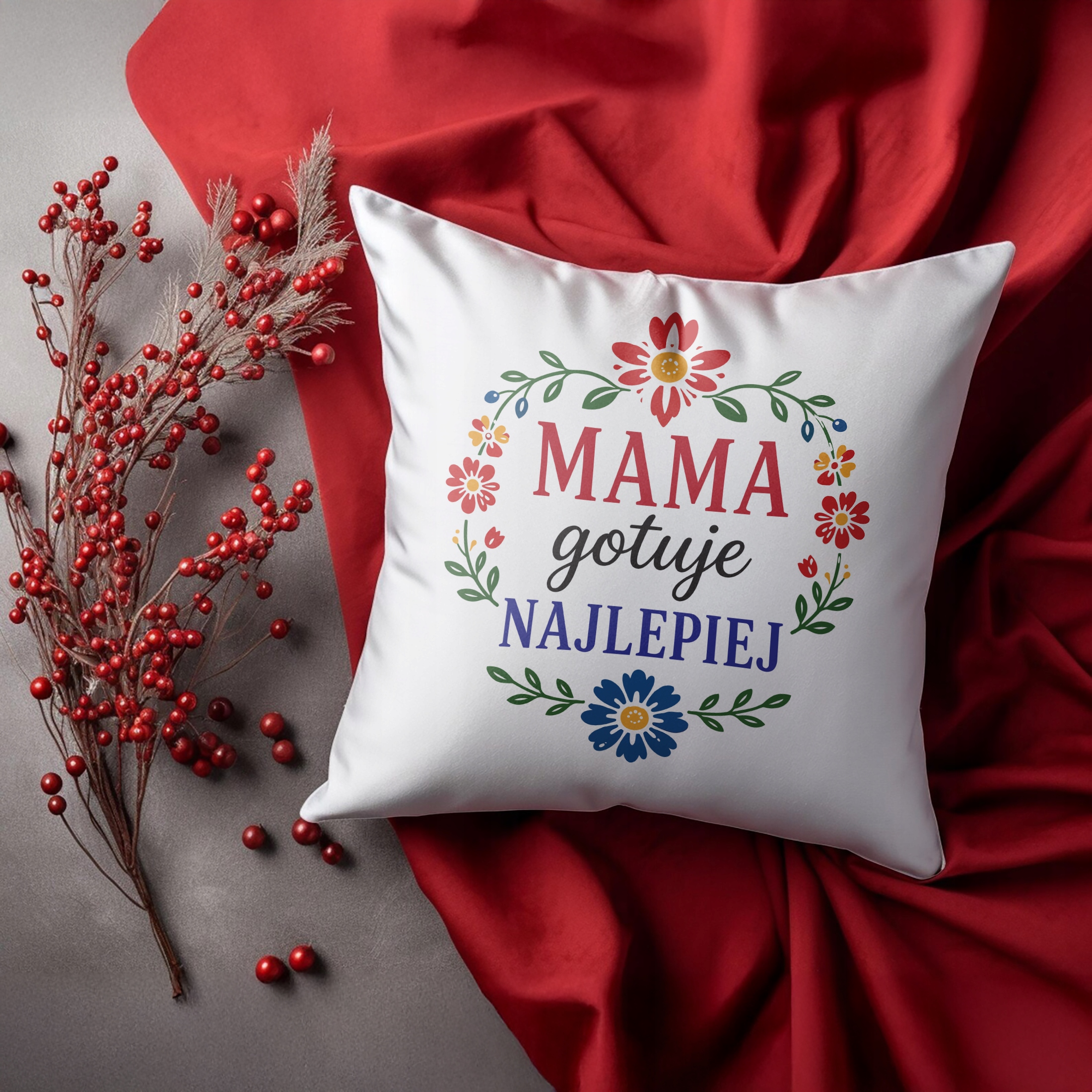 Poduszka 38x38cm prezent dla mamy na Dzień Matki wyjątkowy upominek mamy